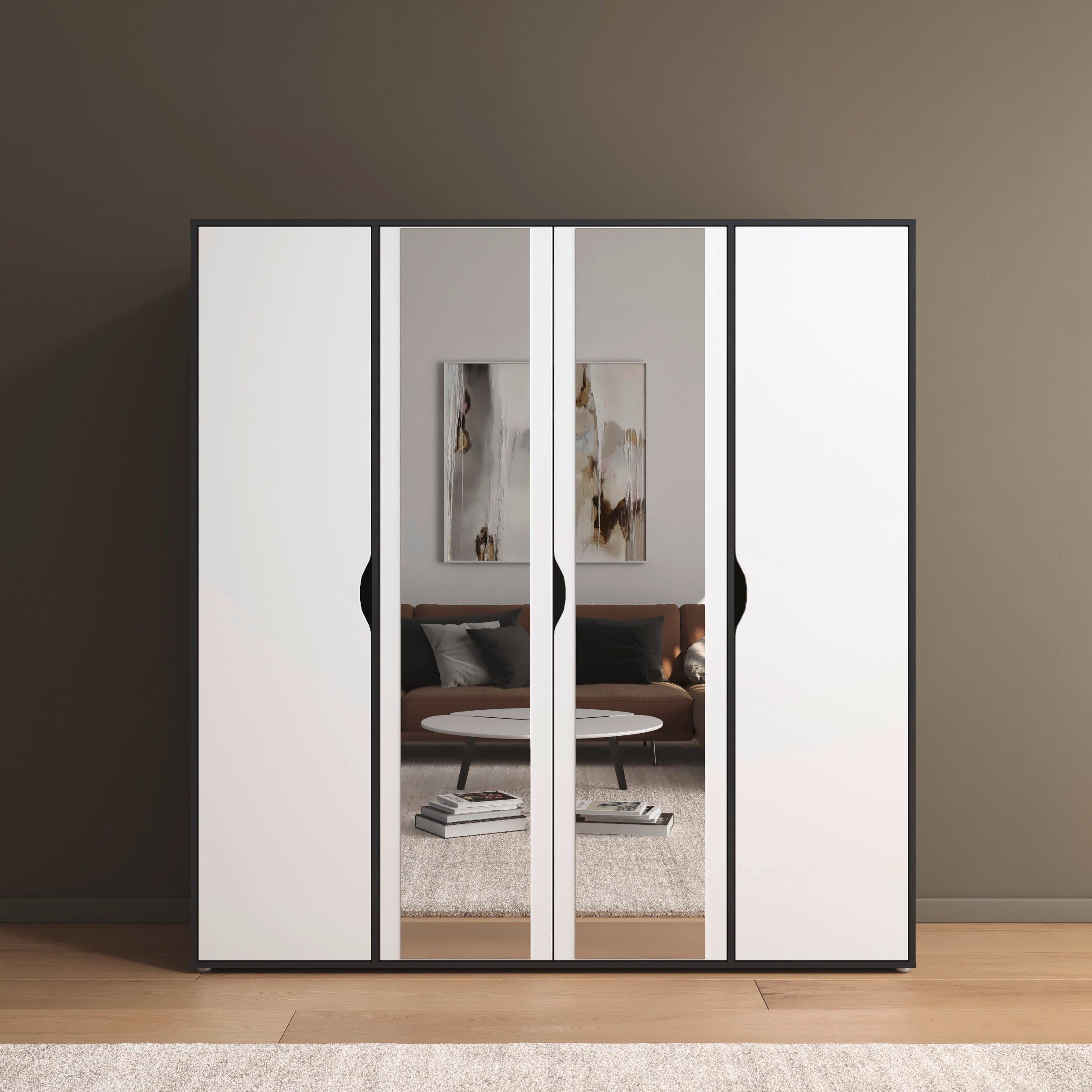 rauch Draaideurkast Kledingkast Kast Garderobe Wasmand NARAI met Spiegel Greefaansluitingen voor een greeploze look TOPSELLER MADE IN GERMANY