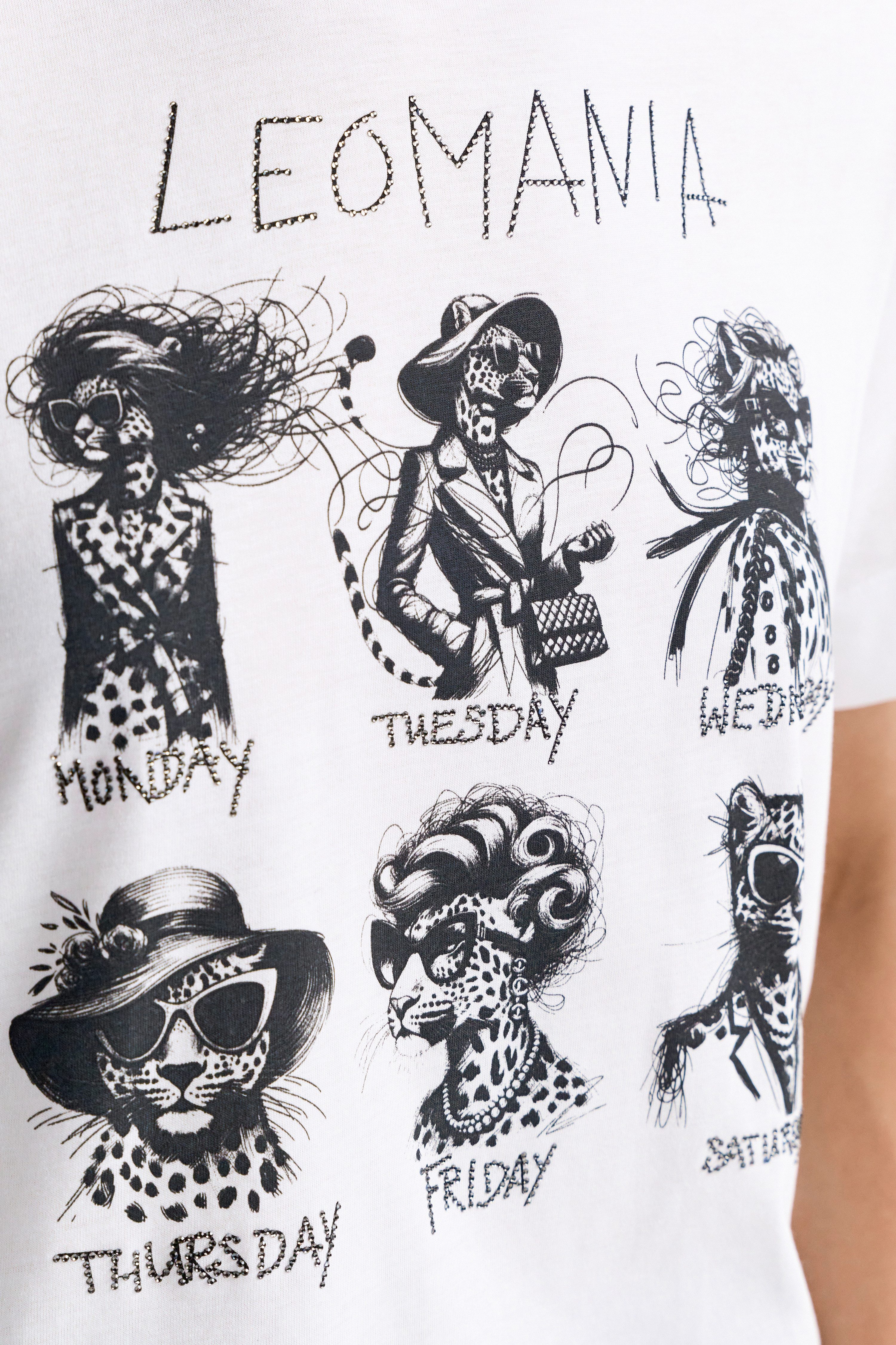 Rich & Royal Shirt met korte mouwen Print "Leomania"