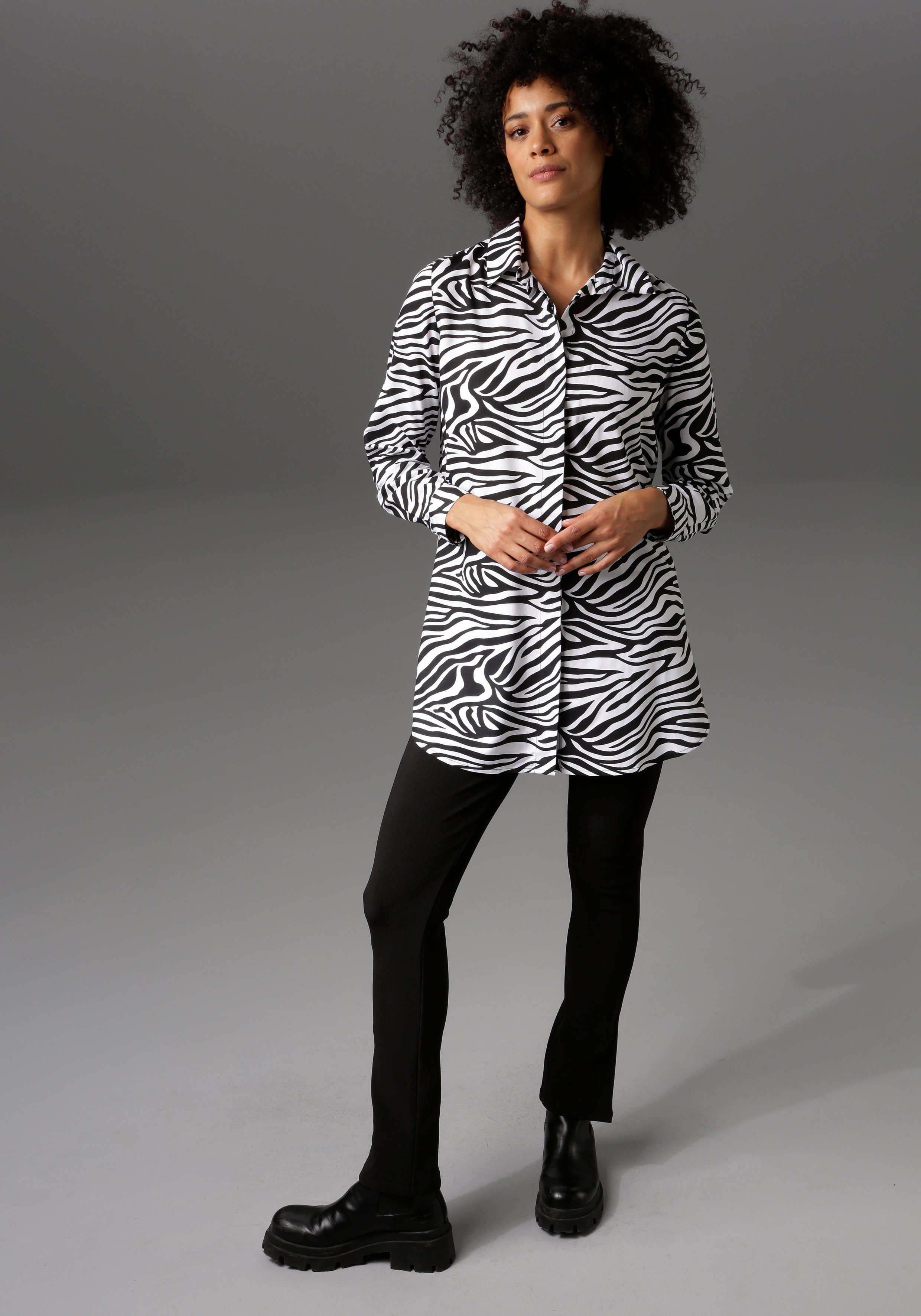 Aniston CASUAL Lange blouse in zebrastrepen-look