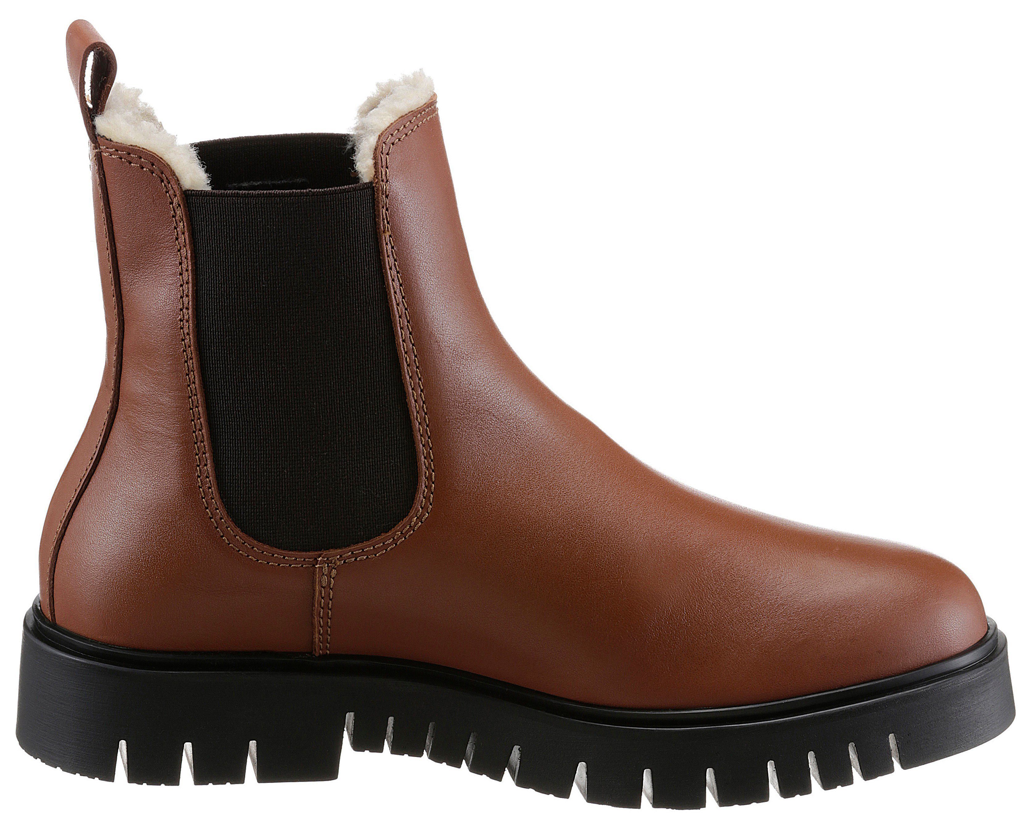 TOMMY JEANS Winterlaarzen WARMLINED CHELSEA BOOT , blokhak, plateau, business schoen met profielzool