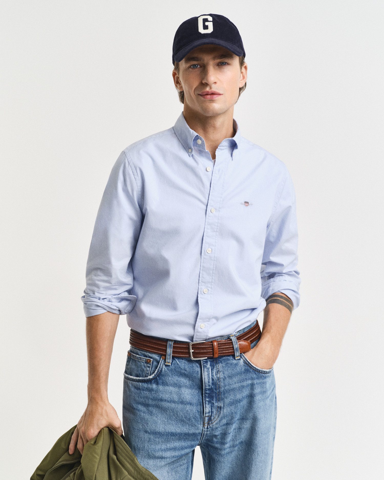 Gant Overhemd met lange mouwen Slim fit poplin overhemd licht slijtvast easy care