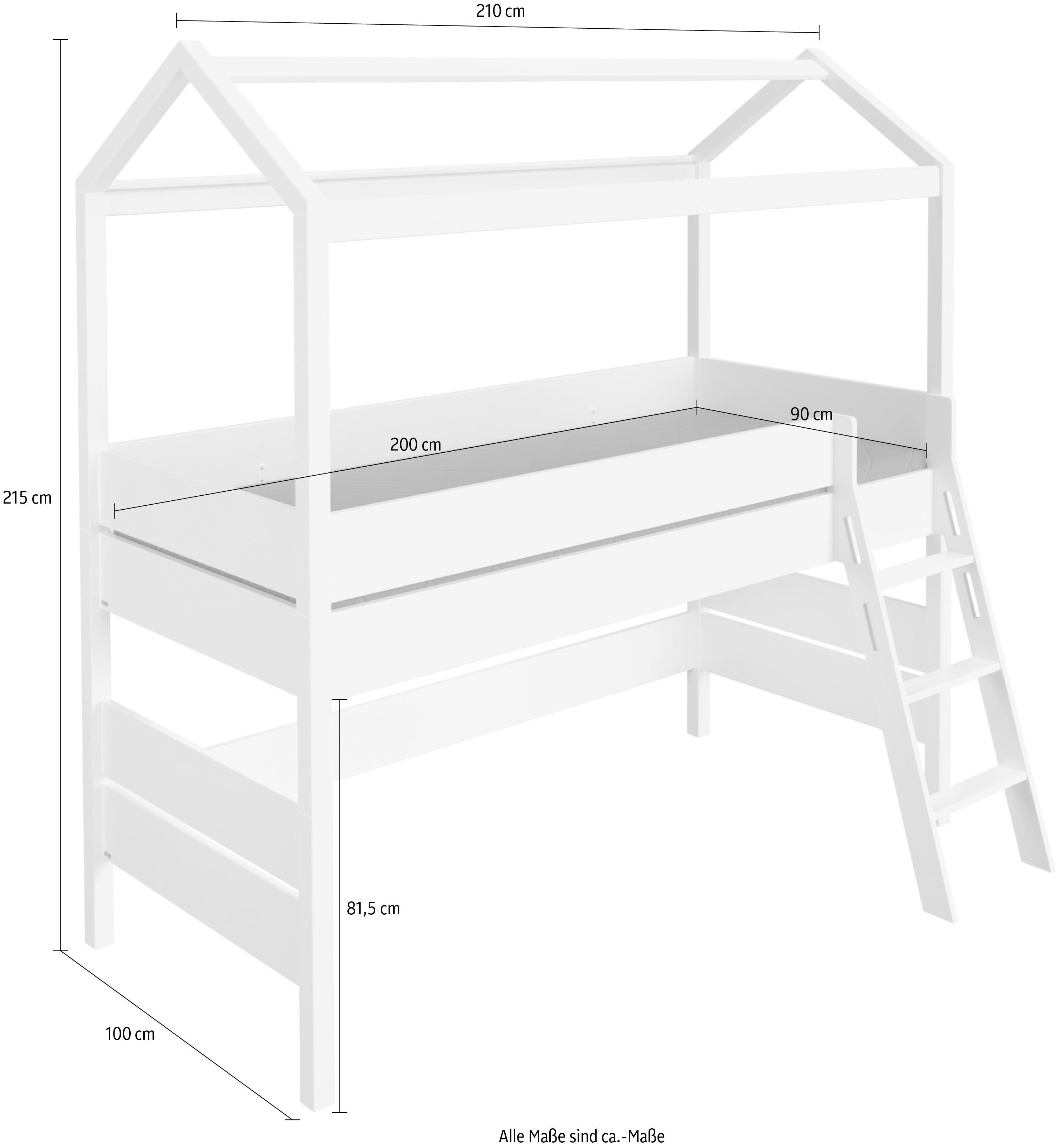 PAIDI Kinderwelten Huisbed TINY HOUSE Speelbed met valbeveiliging, individueel aanpasbaar