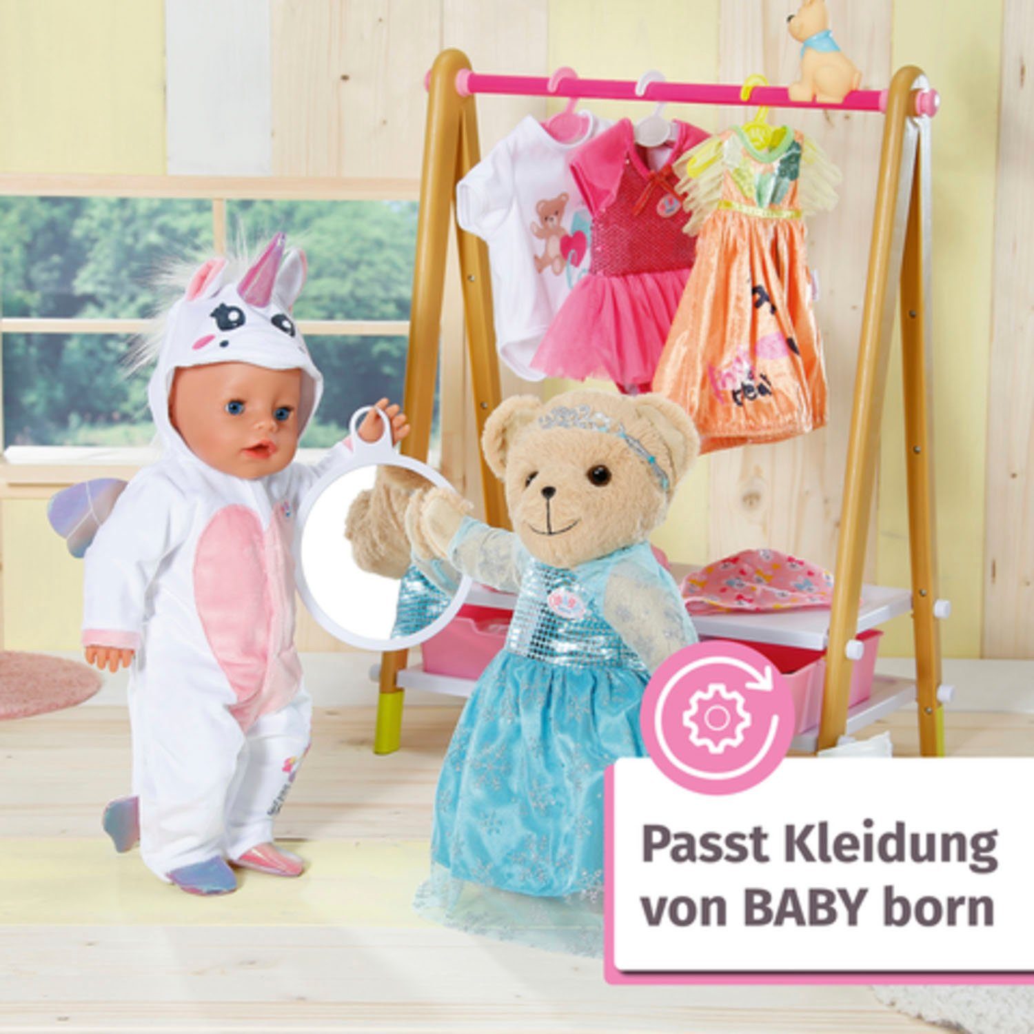Baby Born Knuffelbeest Teddy beer, wit inclusief boxpakje - teddybeer