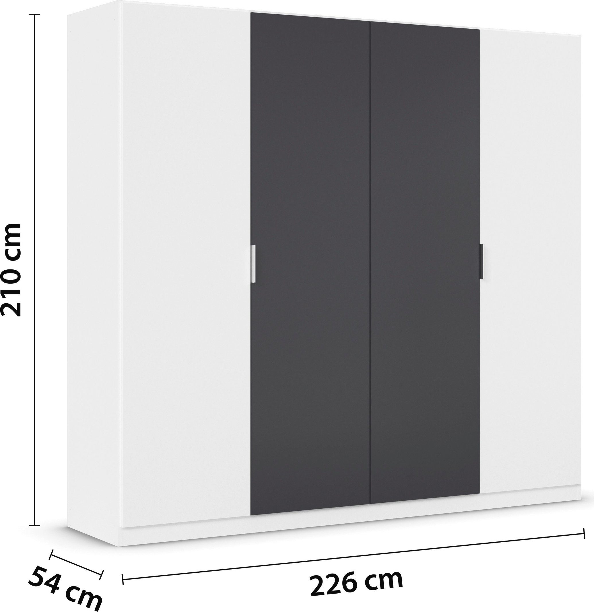rauch Slaapkamerserie Monza met draaideurkast breedte 226 cm, bedcombinatie in 2 breedtematen