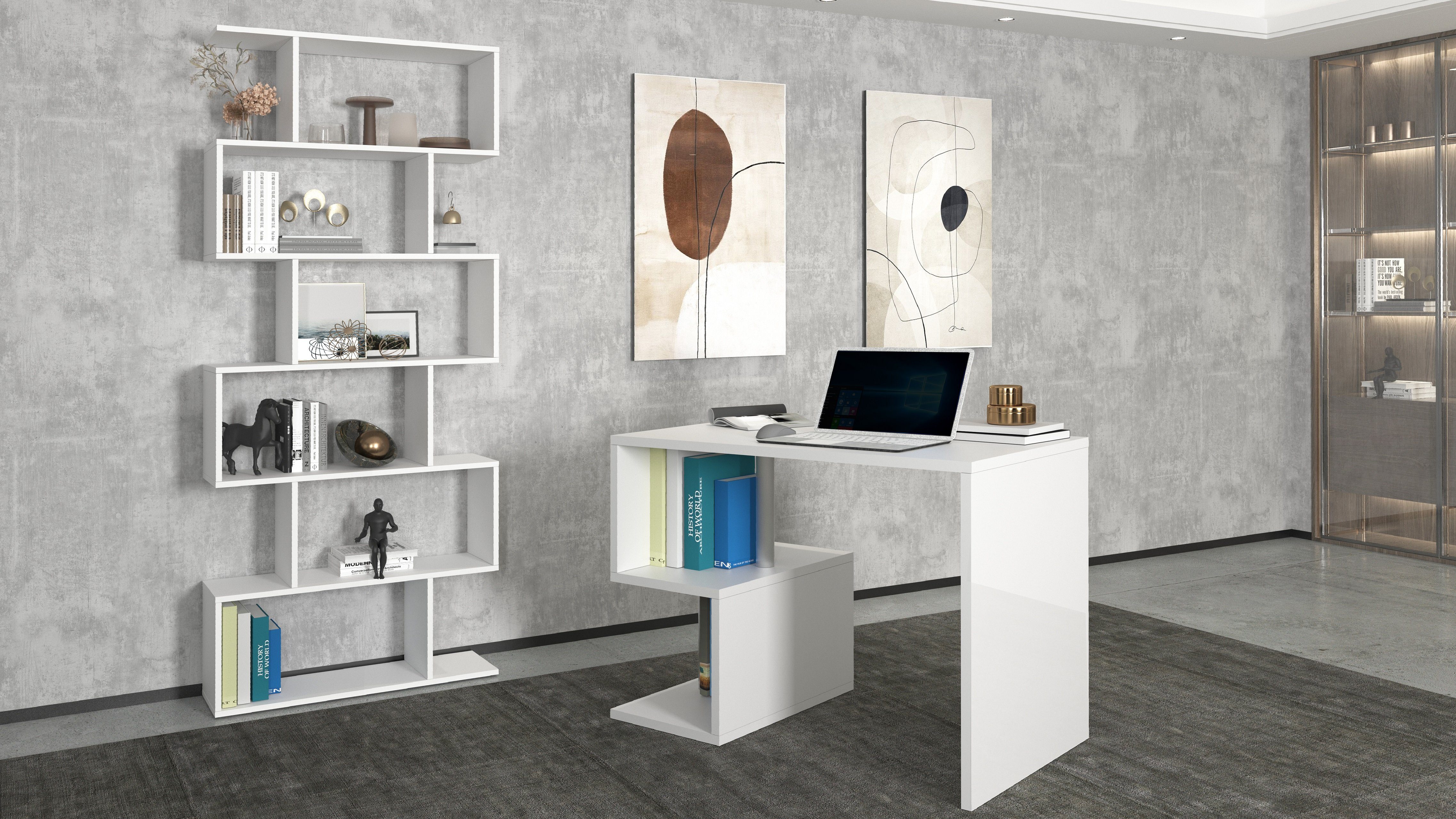 INOSIGN Bureau Essence, modern ontwerp in verschillende breedtes, met en zonder monitorsteun, gemaakt in italië