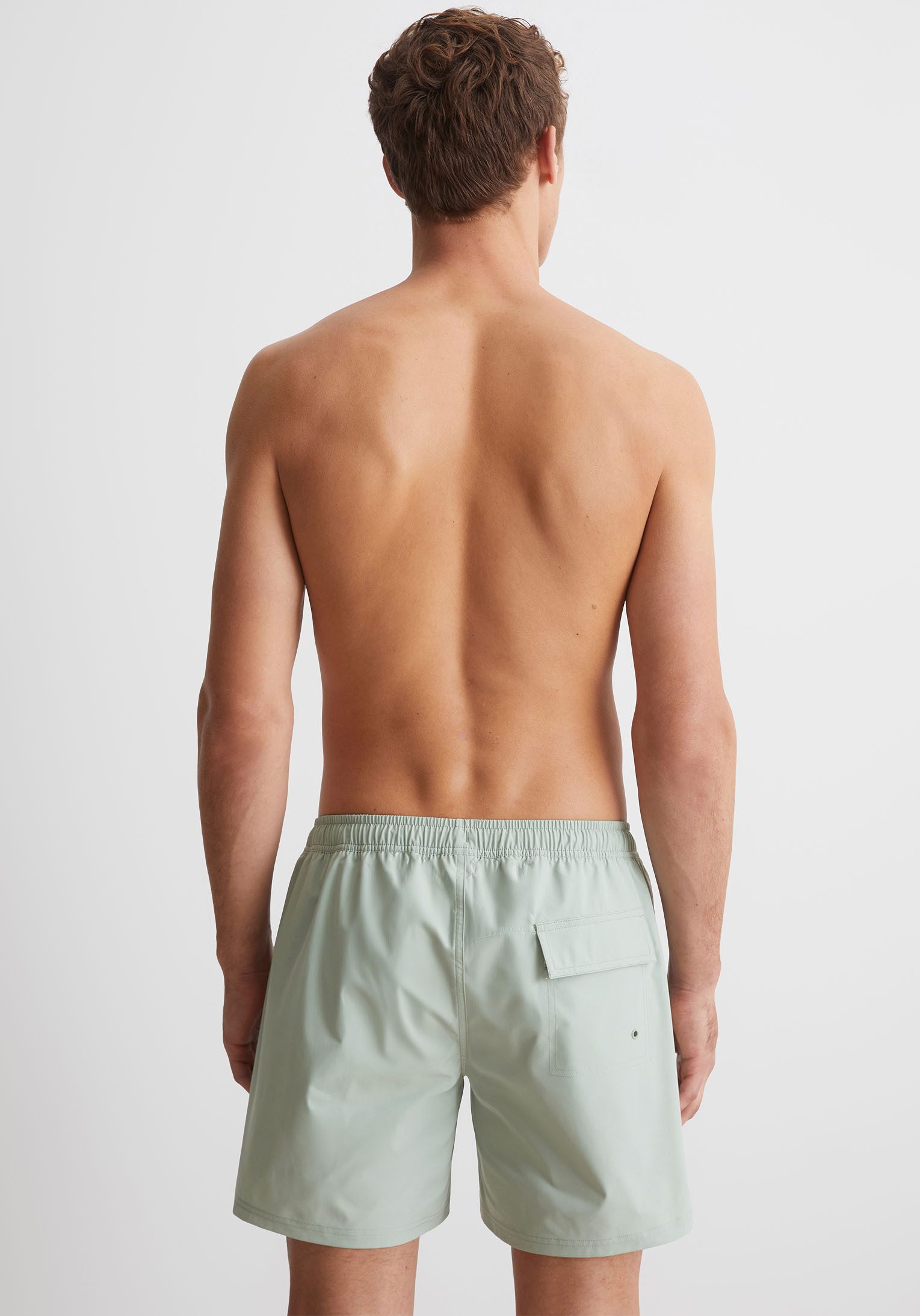Marc O'Polo Zwemshort Olmen (Essentials Beach Jersey) met zijlijke blikvanger-opschrift