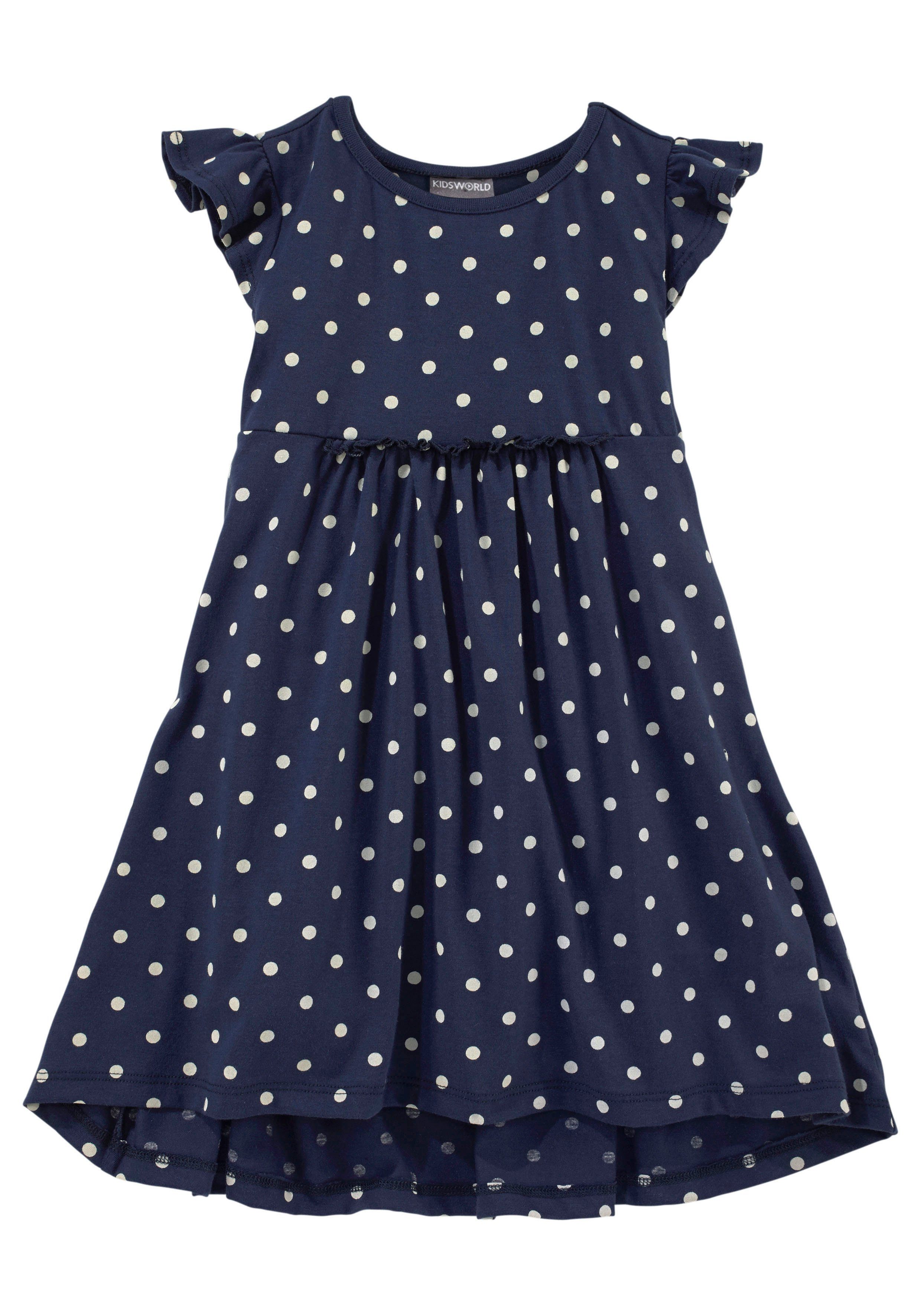 KIDSWORLD Jerseyjurk Voor kleine meisjes knie-vrij, modieuze stijl, van puur katoen, brede bandjes (set, 2-delig)