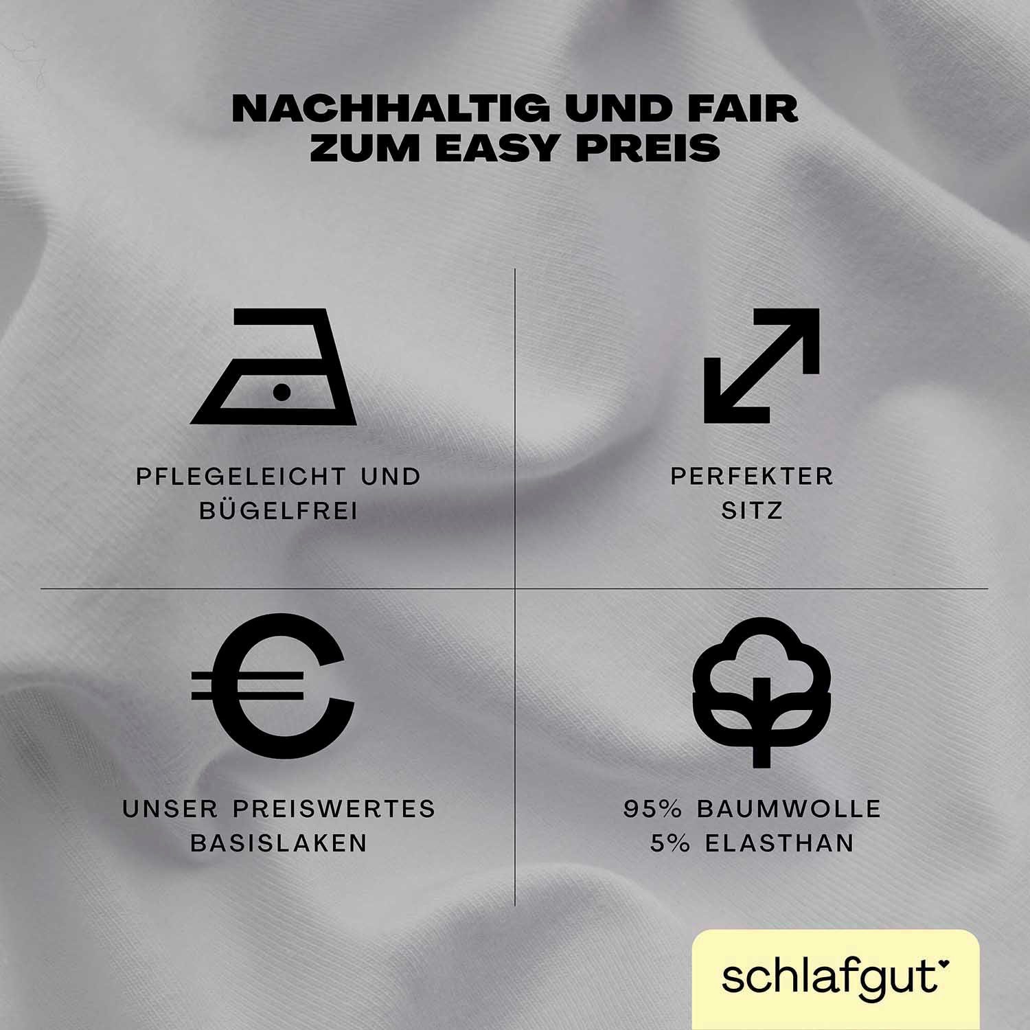 Schlafgut Hoeslaken EASY jersey elastaan MADE IN GREEN by OEKO-TEX® (1 stuk)