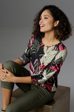 aniston selected blouse zonder sluiting met smokwerkranden - nieuwe collectie zwart