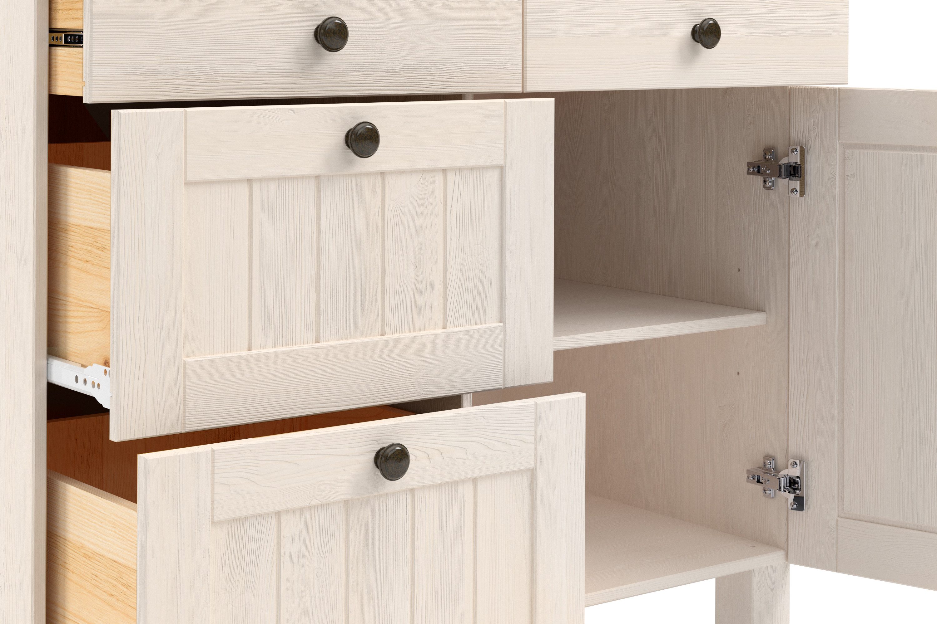 Home affaire Onderkast Alby2 , met metalen handgrepen, breedte 100 cm