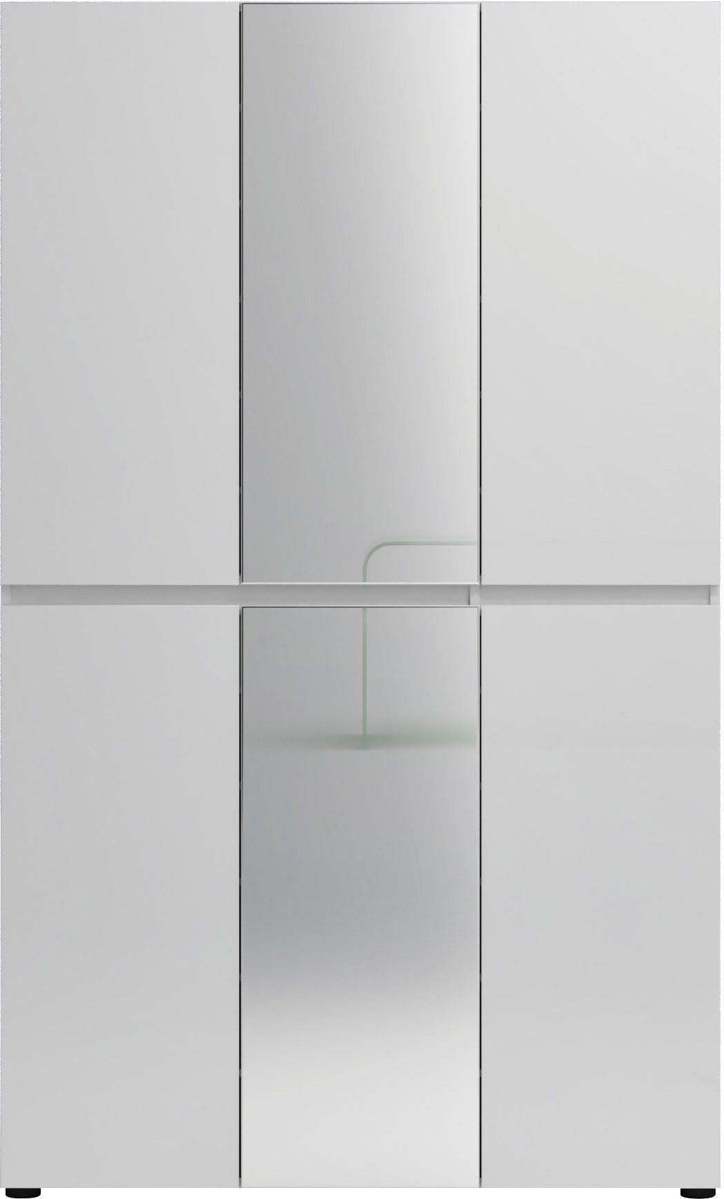 INOSIGN Schoenenkast Mister, schoenenkast, schoenenmeubelen, schoenenopslag, schoenenrek Breedte 120 cm, hoogte 200 cm, diepte 34 cm, 6 deuren, 24 vakken, 2 spiegels