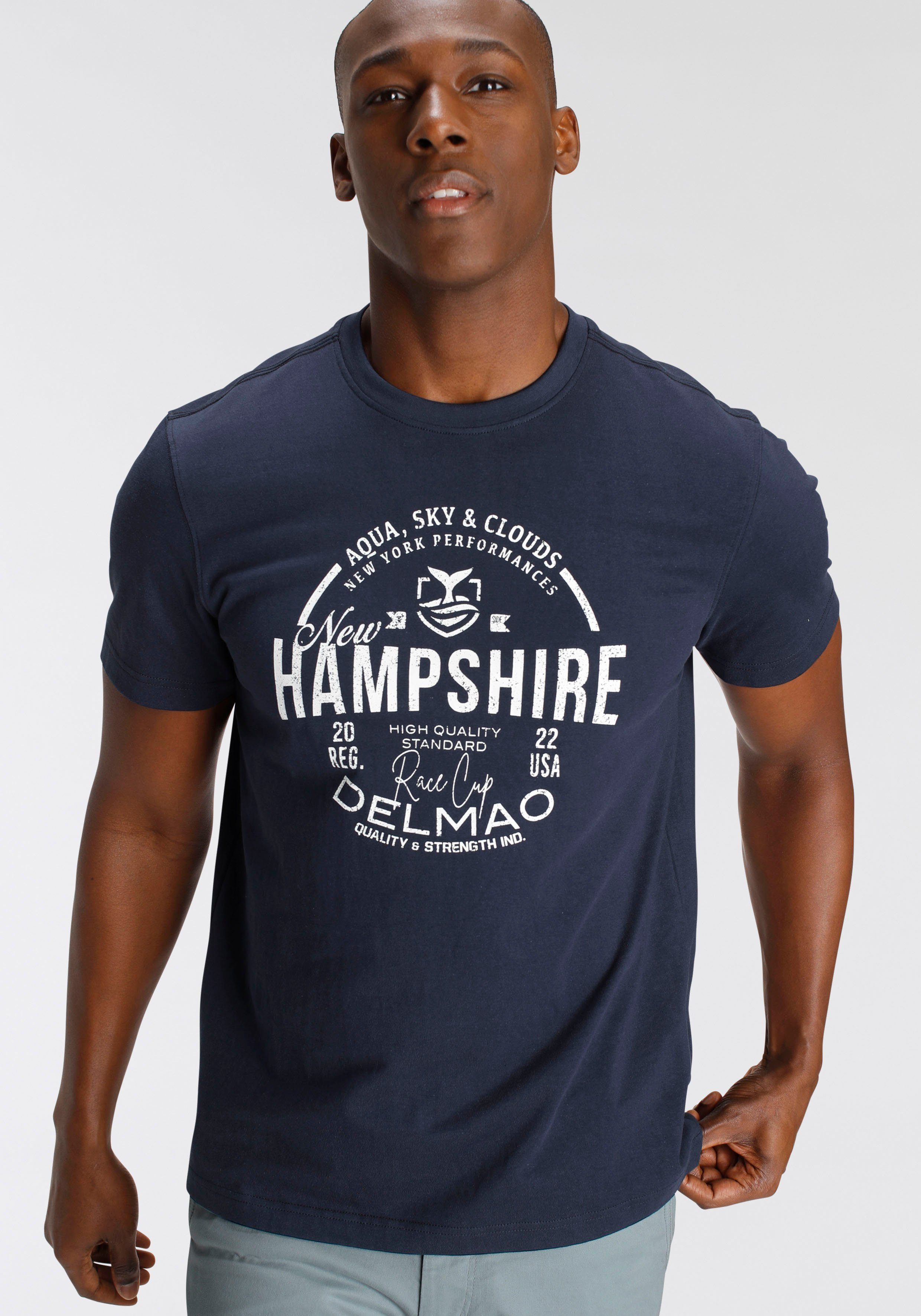 DELMAO T-shirt Korte mouw, losse pasvorm, met vrolijke print, van katoen