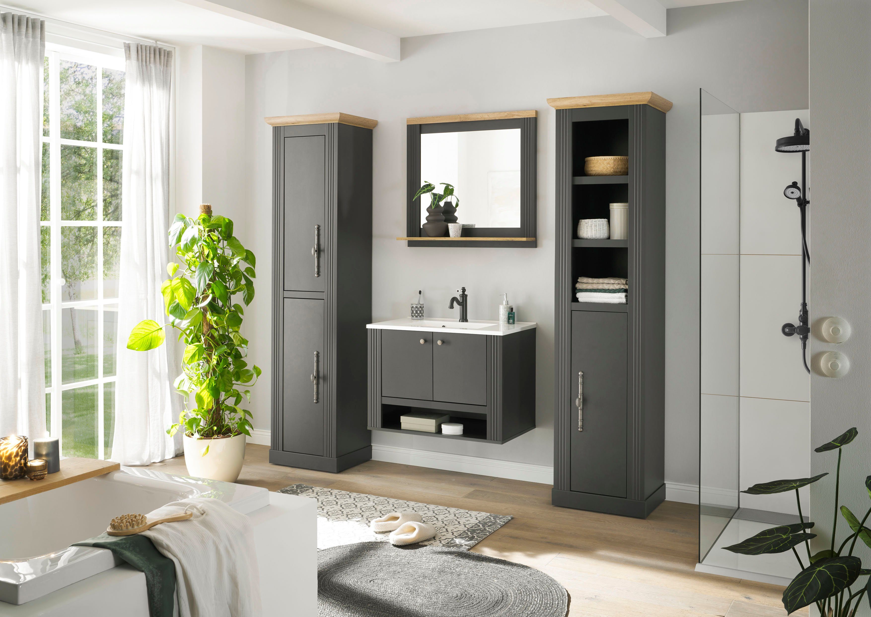 Home affaire Badkamerserie WESTMINSTER, badkamer in landhuisstijl, 4-delig badkamer (4-delig)