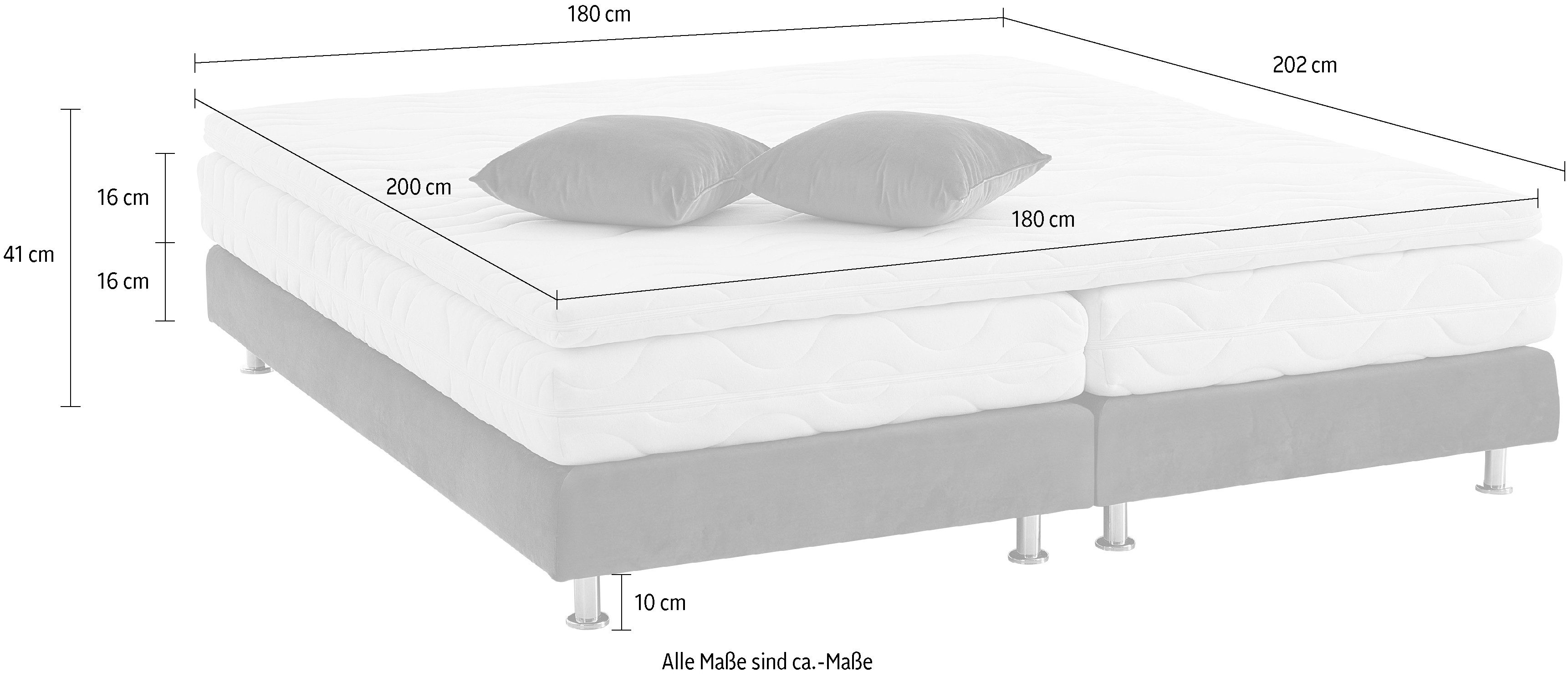 Westfalia Polsterbetten Boxspring NAGOYA selecteerbaar met en zonder topper, verkrijgbaar in h2, h3 en h4