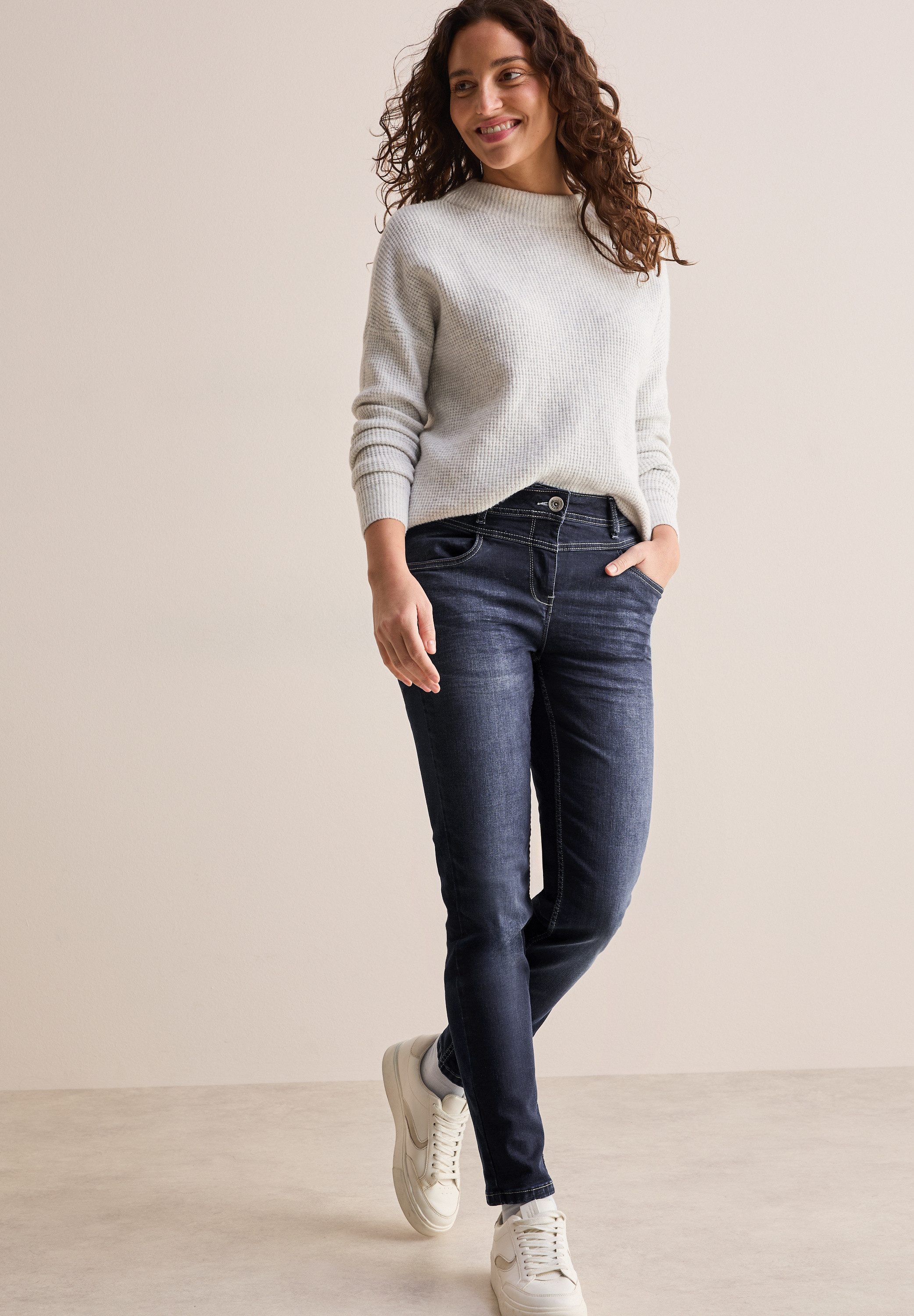 Cecil Slim fit jeans met hoge band