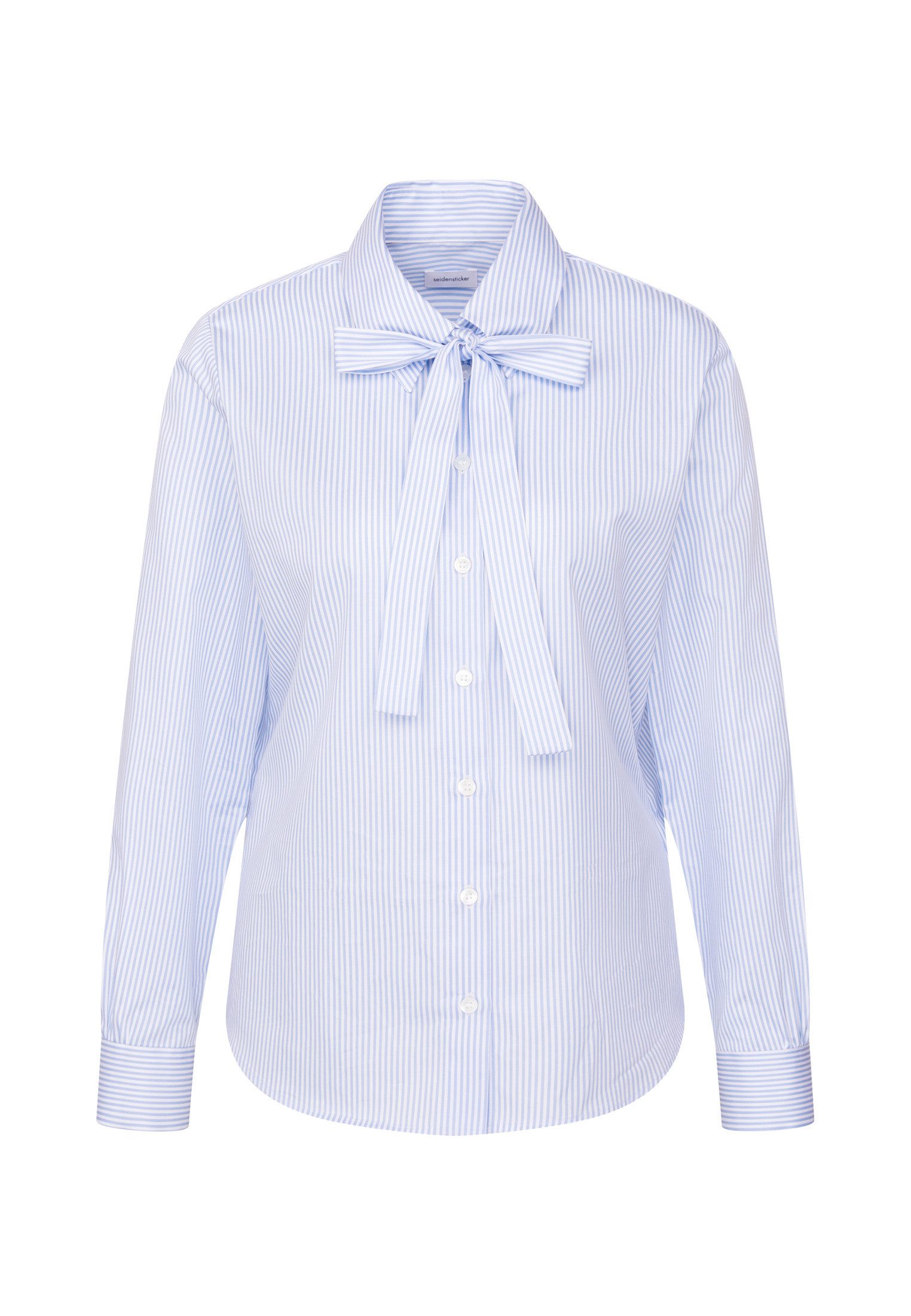 seidensticker Blouse met kraagstrik gestreept