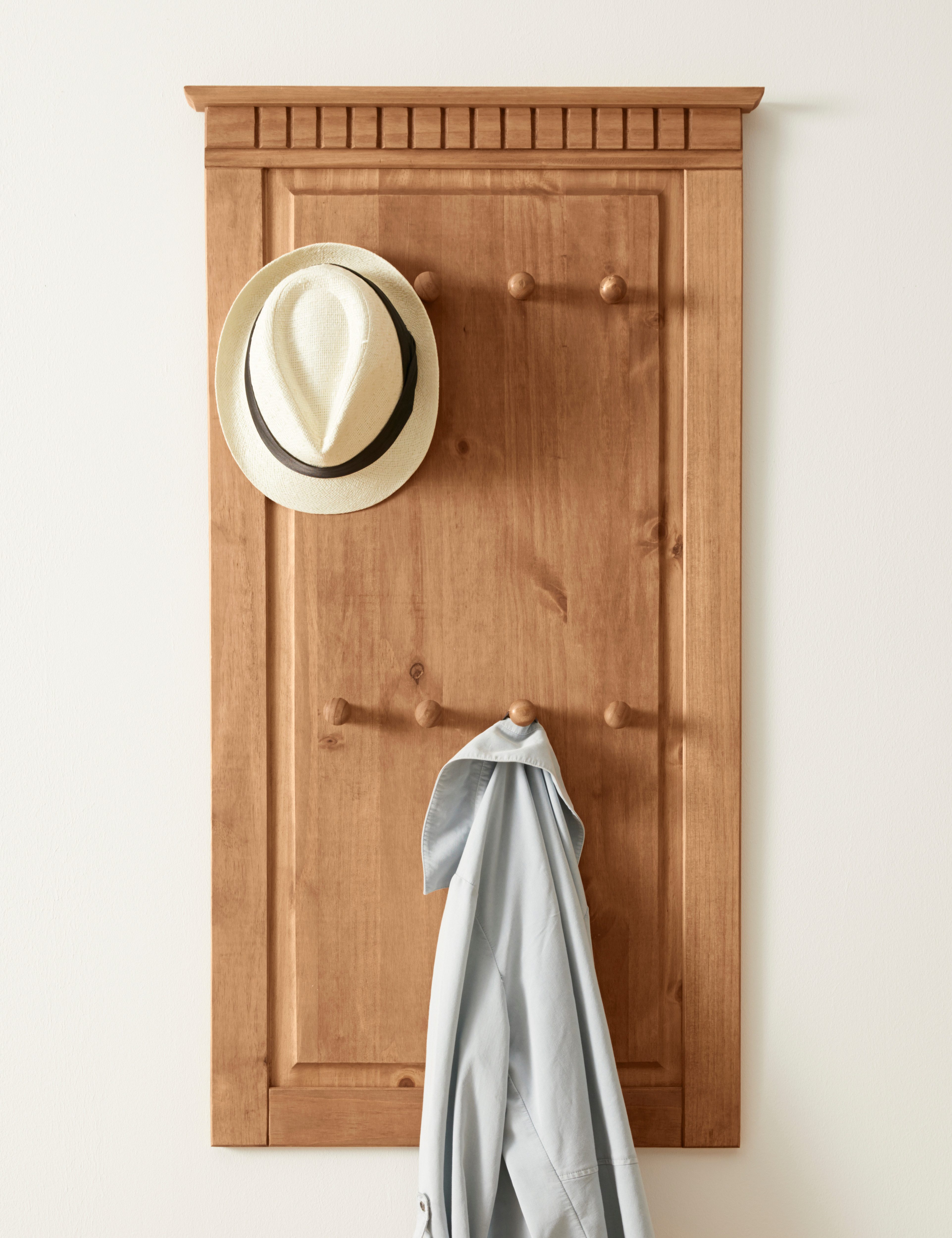 Home affaire Kapstokpaneel Lisa van massief grenenhout, hoogte 110 cm, breedte 60 cm kapstokken beige