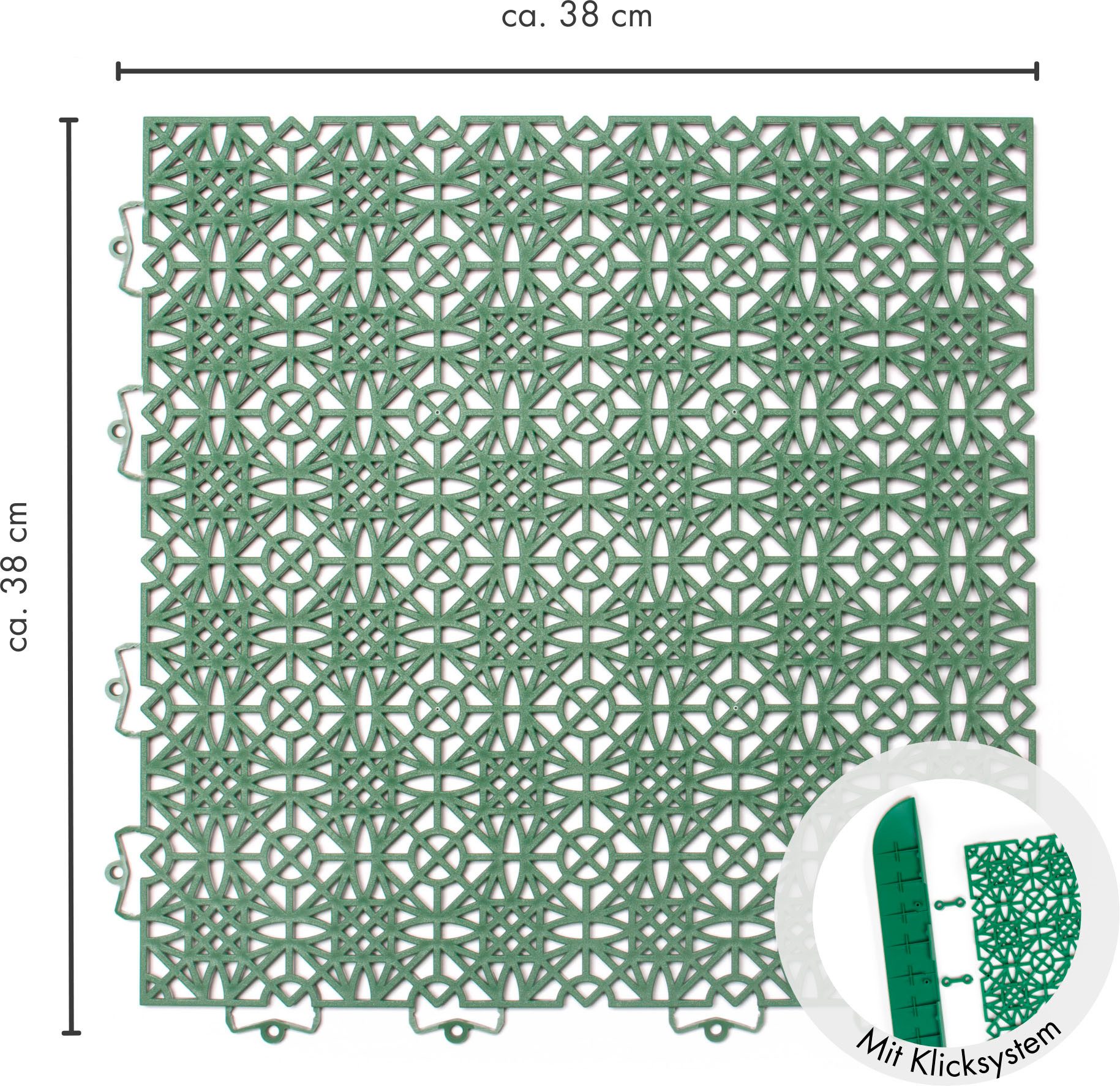 Andiamo Kunststof tegels Terras tegels Terra Sol, Made in Swiss Outdoor kliktegels, 38x38 cm, set met 1 m², 2 m², 5 m², uv-bestendig (set)