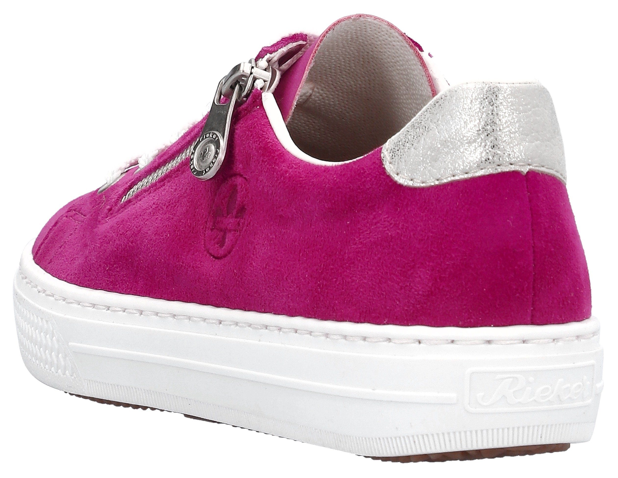 Rieker Plateausneakers met zachte memosoft-binnenzool, vrijetijdsschoen, lage schoen, veterschoen