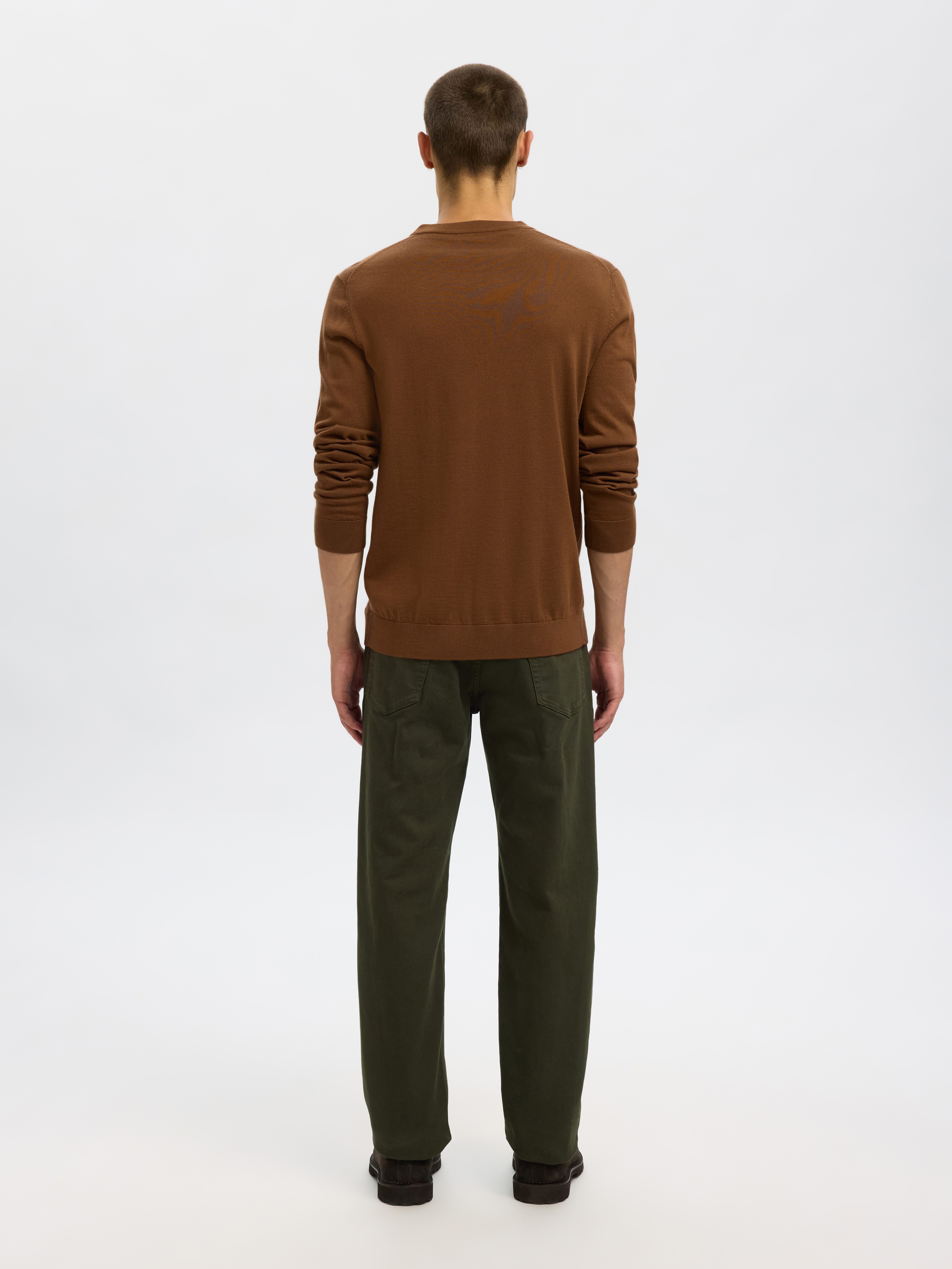 SELECTED HOMME Gebreide trui SLHTRAY LS KNIT MERINO CREW NECK NOOS