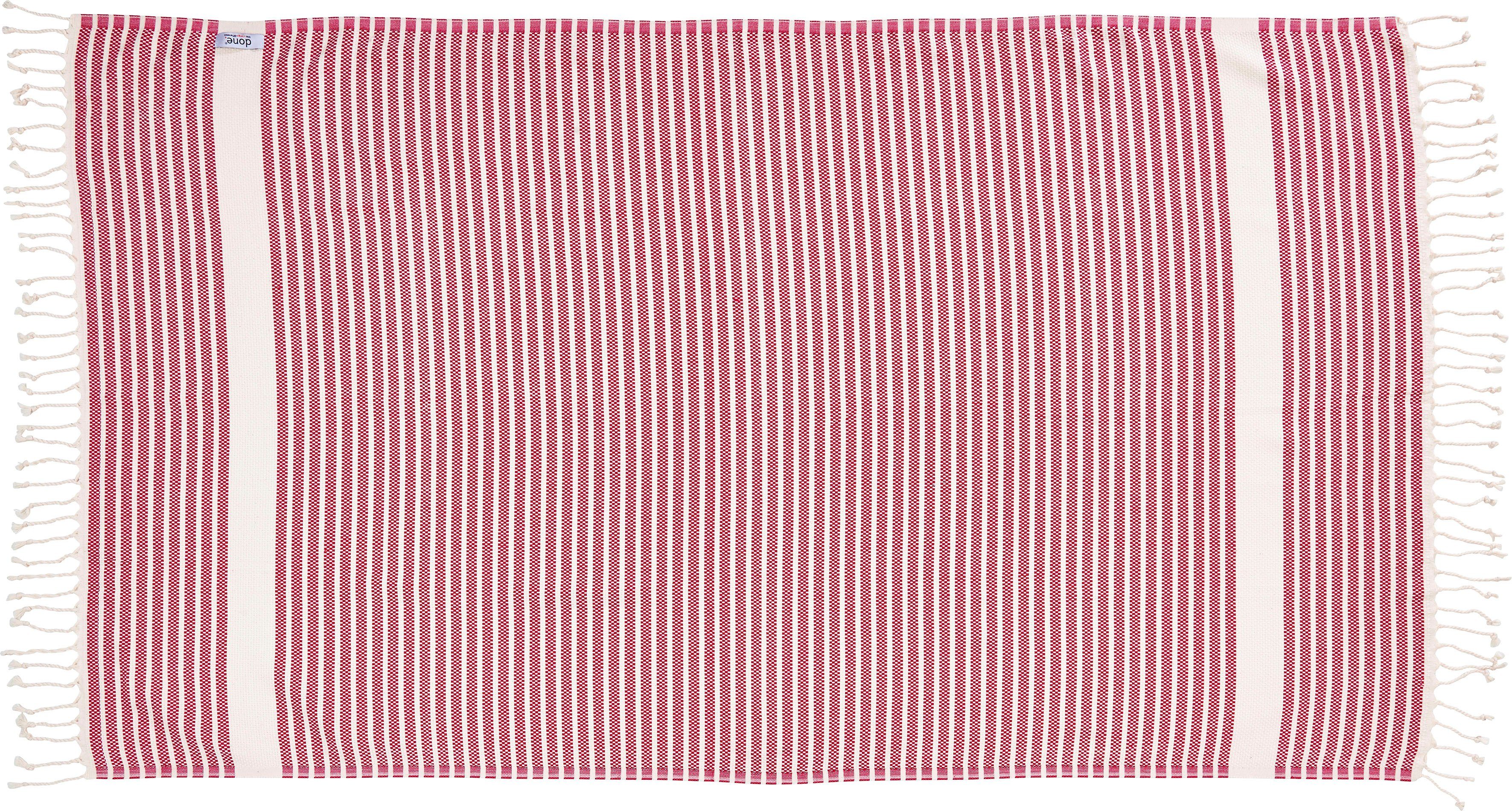 done.® Plaid Lounge Stripes Lichte plaid met geknoopte franje