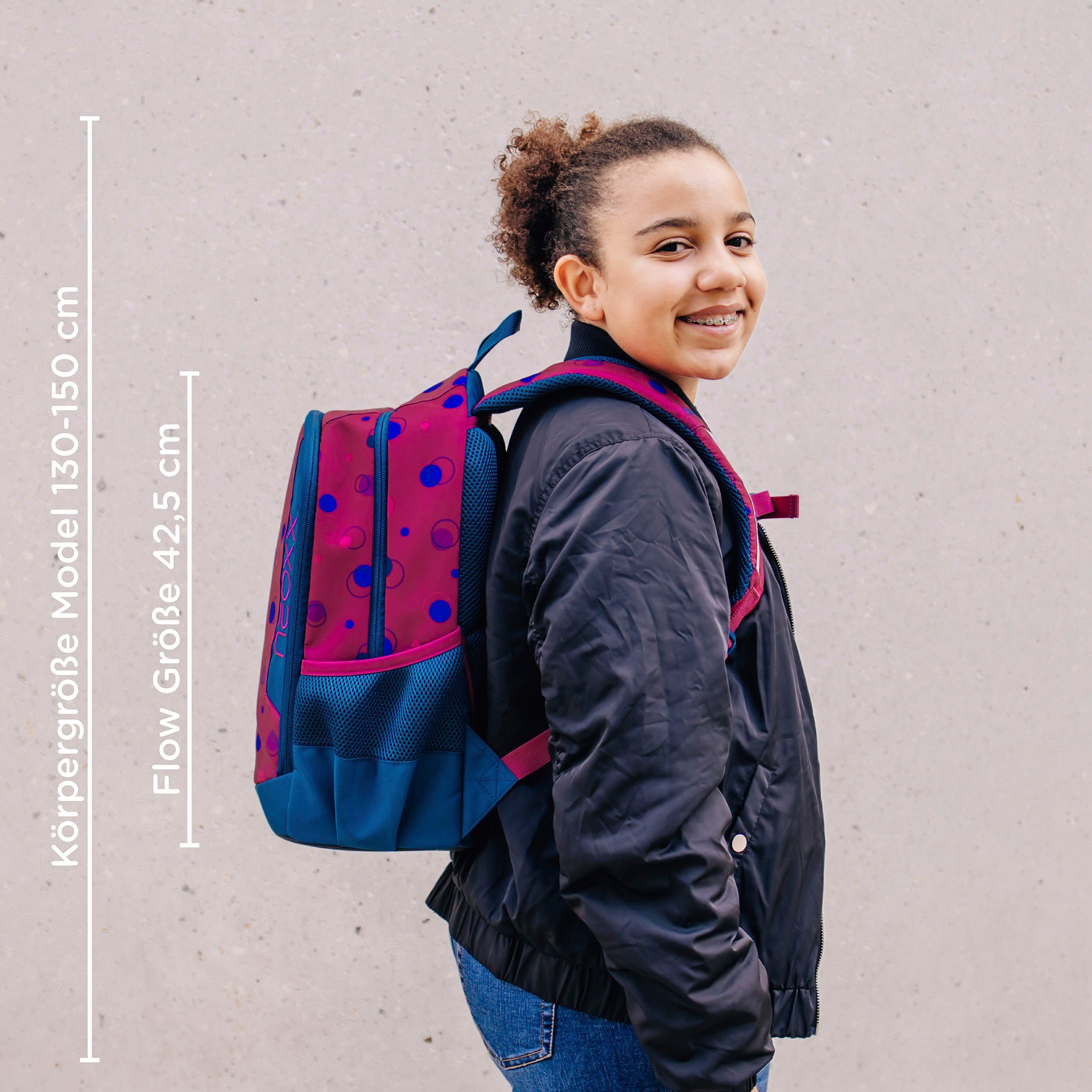 neoxx Schoolrugzak Flow, Bubble me around gedeeltelijk van gerecycled materiaal