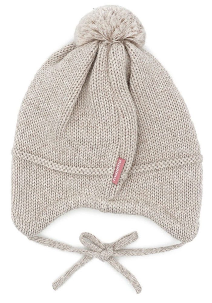 MAXIMO Gebreide muts met hertmotief met pompon en bindband