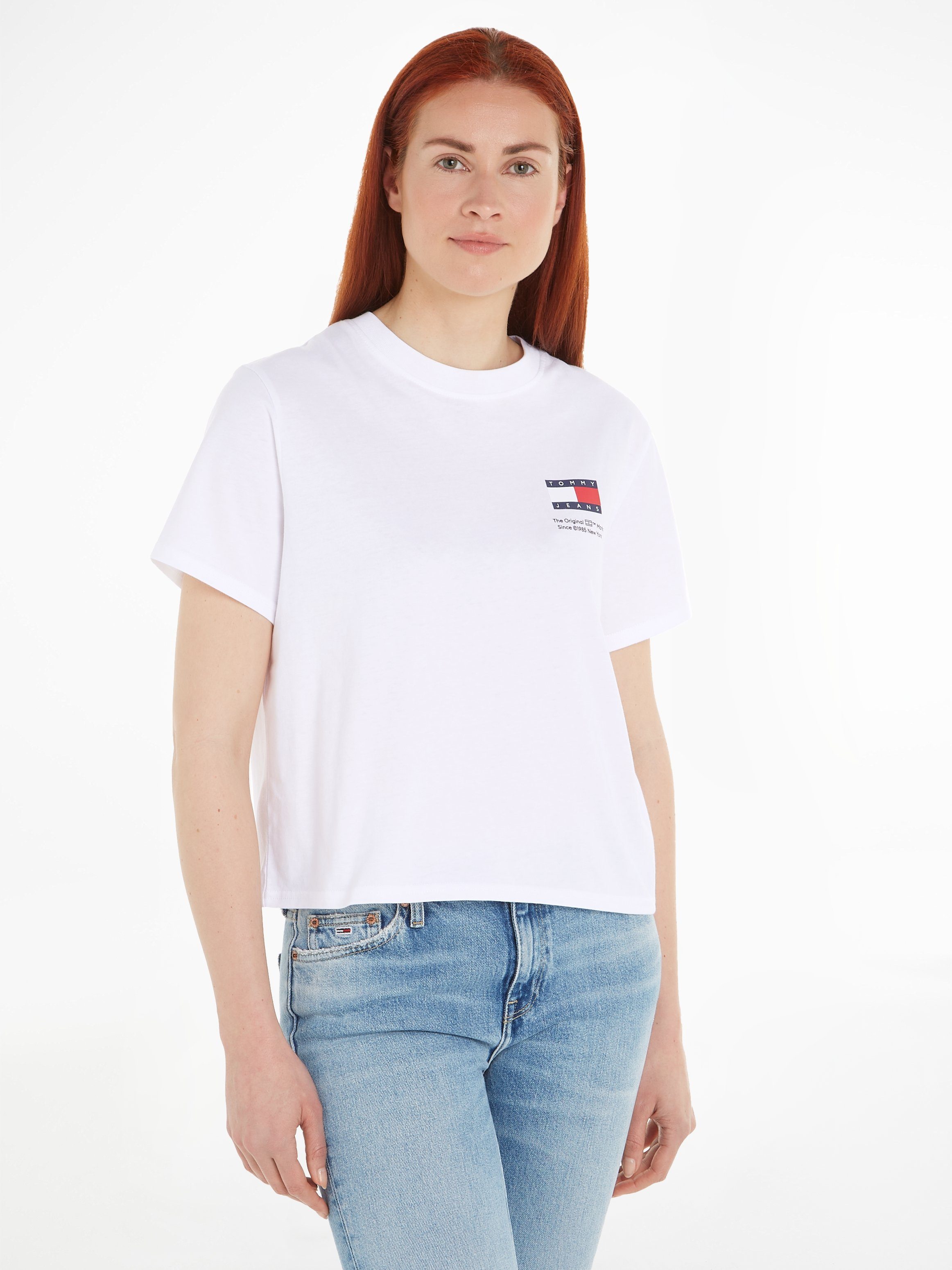TOMMY JEANS Dames Tops & T-shirts Tjw Bxy Graphic Flag Tee Wit - Thumbnail 2