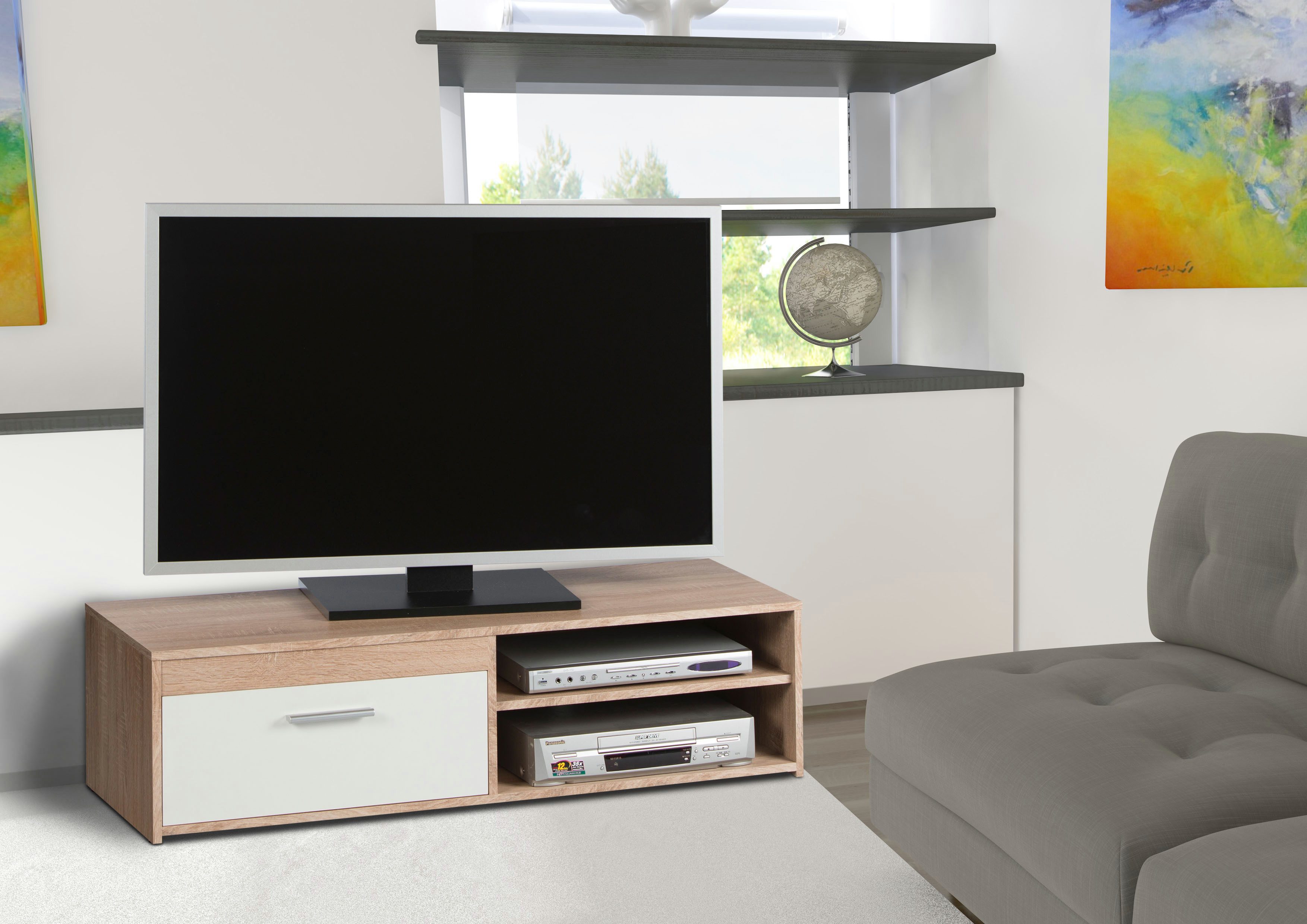 Stolkom Tv-kast Gemma 2 open vakken en 1 klep, geschikt voor tv tot 42 inch
