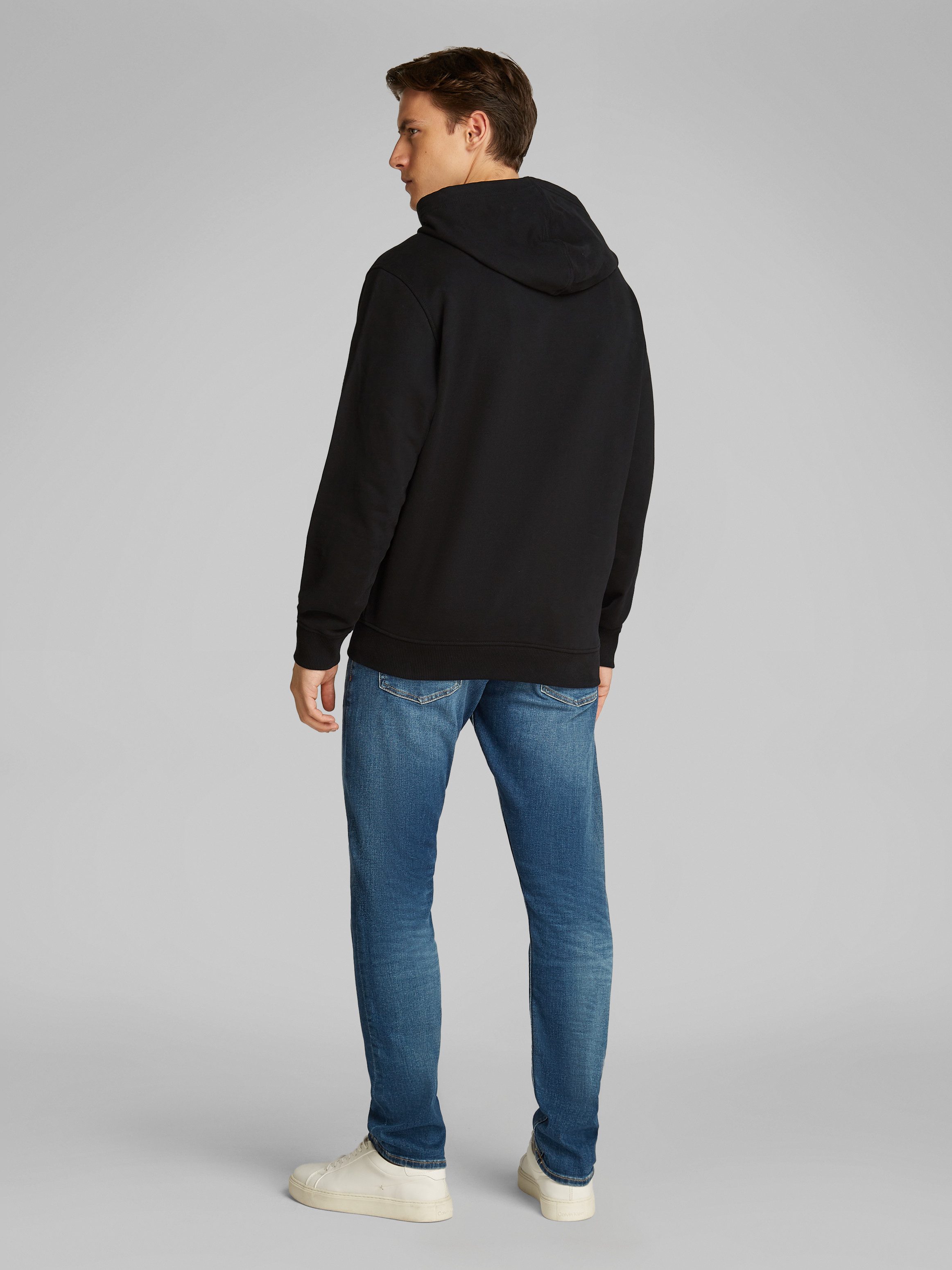 Calvin Klein Sweatvest WOVEN LABEL ZIP THROUGH HOODIE