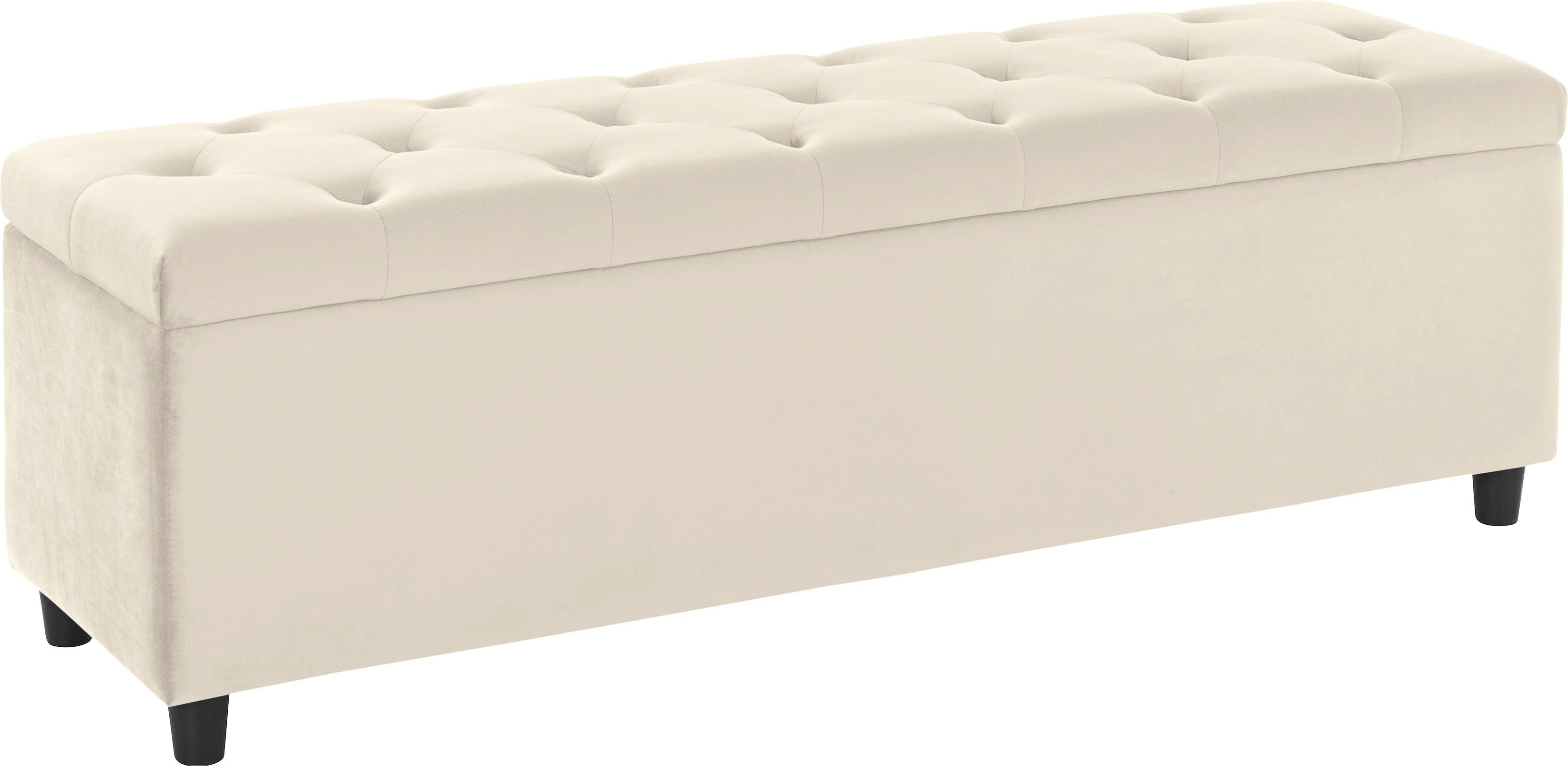 Guido Maria Kretschmer Home&Living Slaapkamerbankje Relaxy gewatteerd, met opbergvak slaapkamerbankjes maat Luxe-microvezel beige