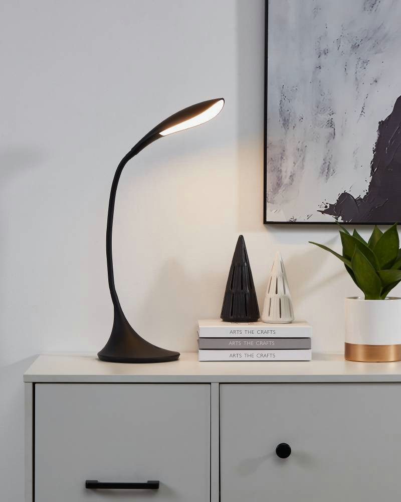 EGLO Tafellamp DAMBERA Tafellamp met touch, dimbaar, kunststof, bureaulamp in zwart (1 stuk)
