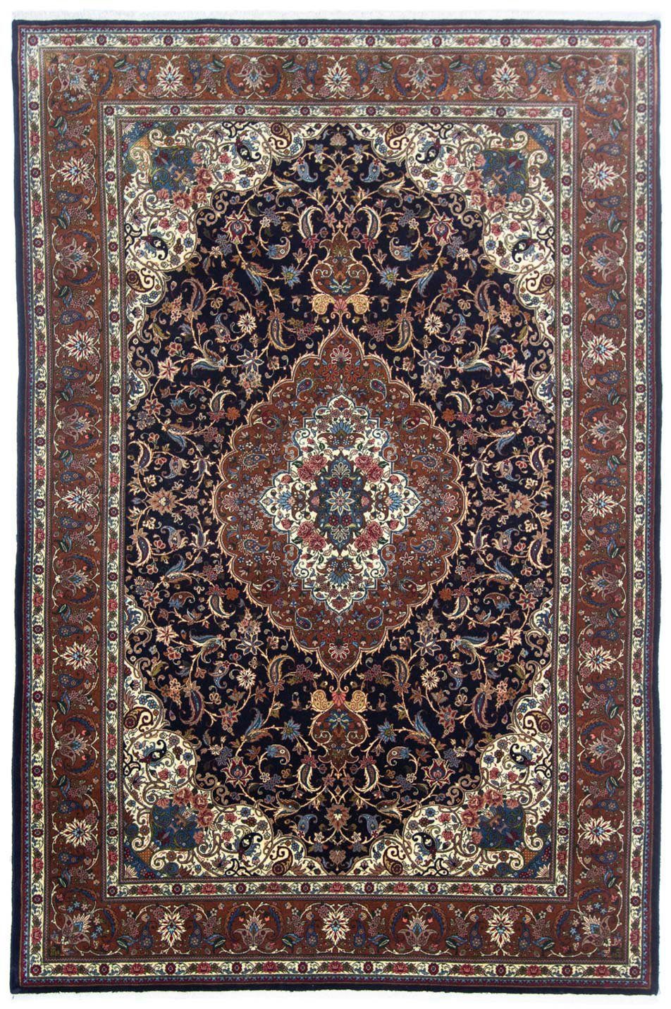 morgenland Wollen kleed Bachtiar medaillon Blu scuro 298 x 205 cm Uniek exemplaar met certificaat