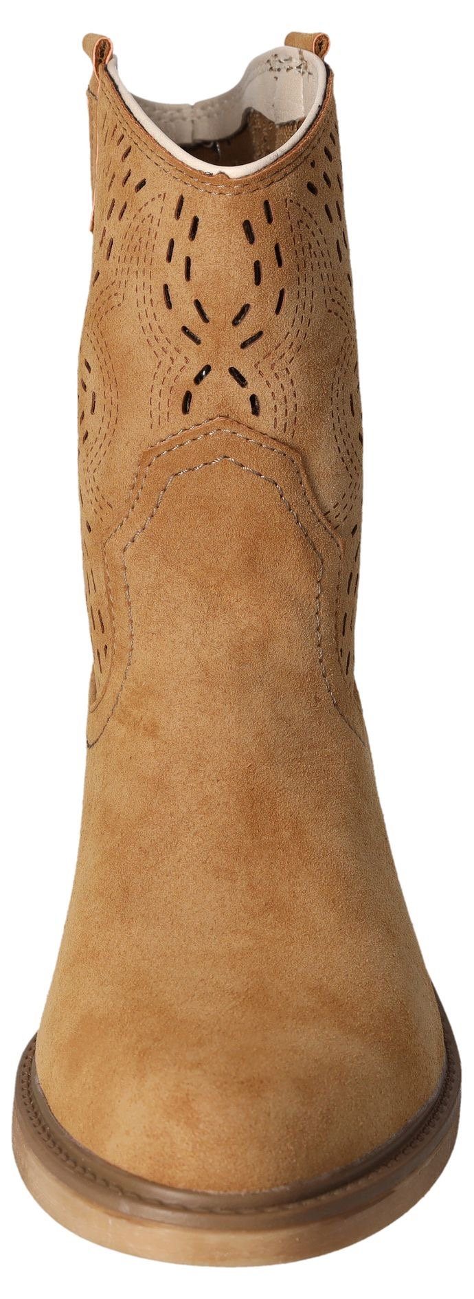 Mustang Shoes Cowboylaarsjes Cowboy enkellaarsjes, laarzen met ingewikkelde perforatie op de schacht