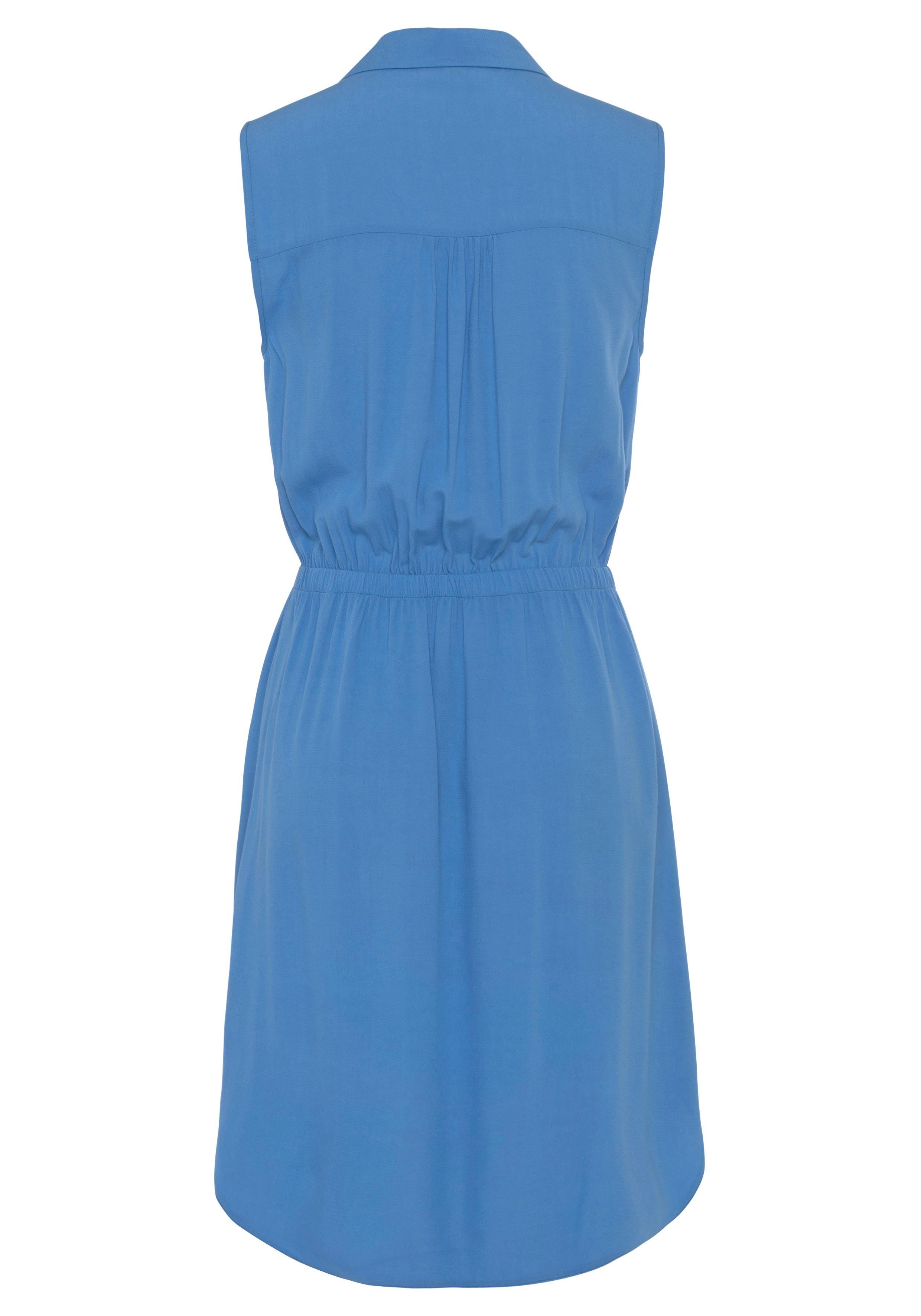 Lascana Zomerjurk Overhemdkraag en V-hals, blousejurk met elastische tailleband