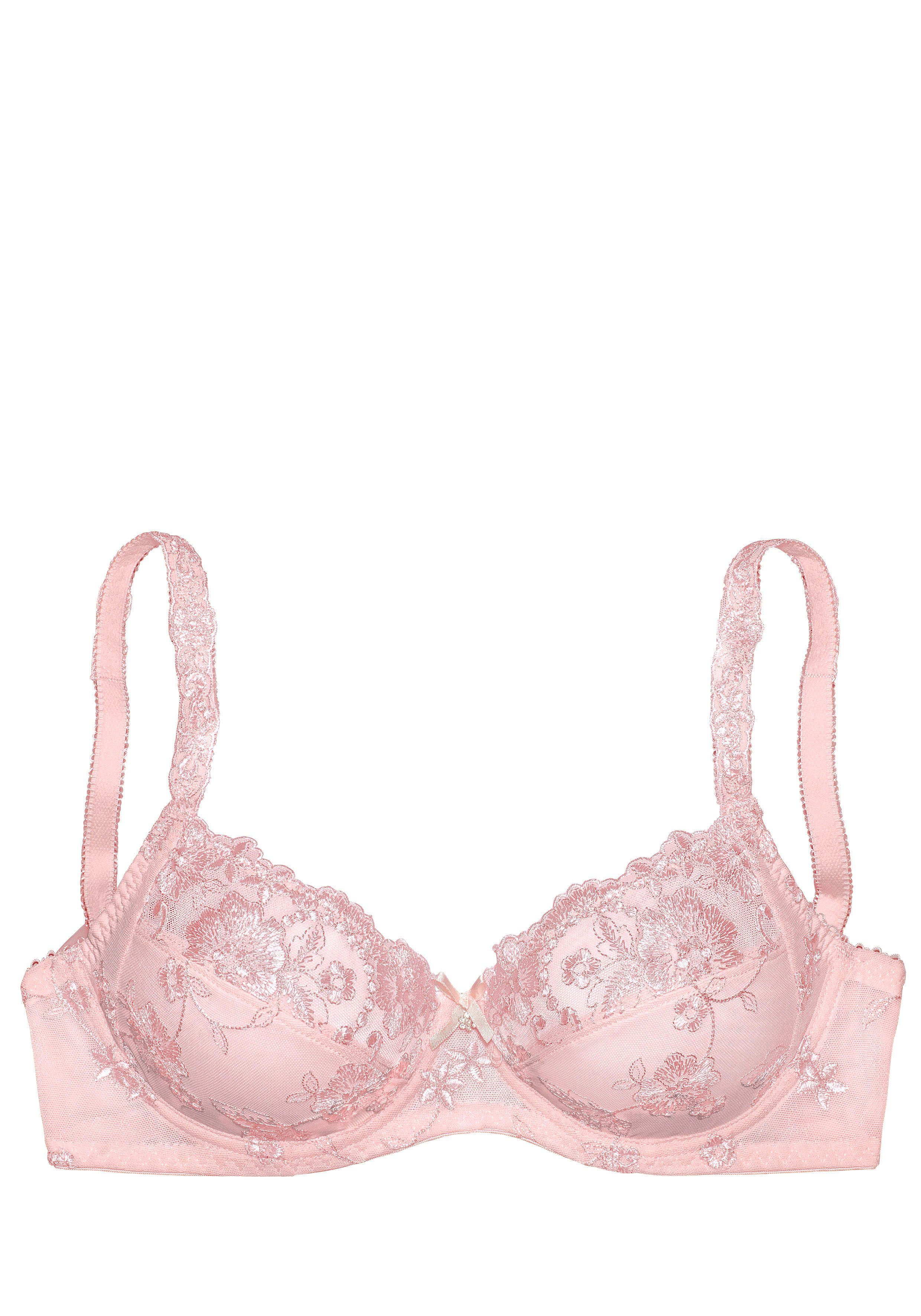 Lascana Beugel-bh WANDA met borduurkant in bloemetjes-look, dessous