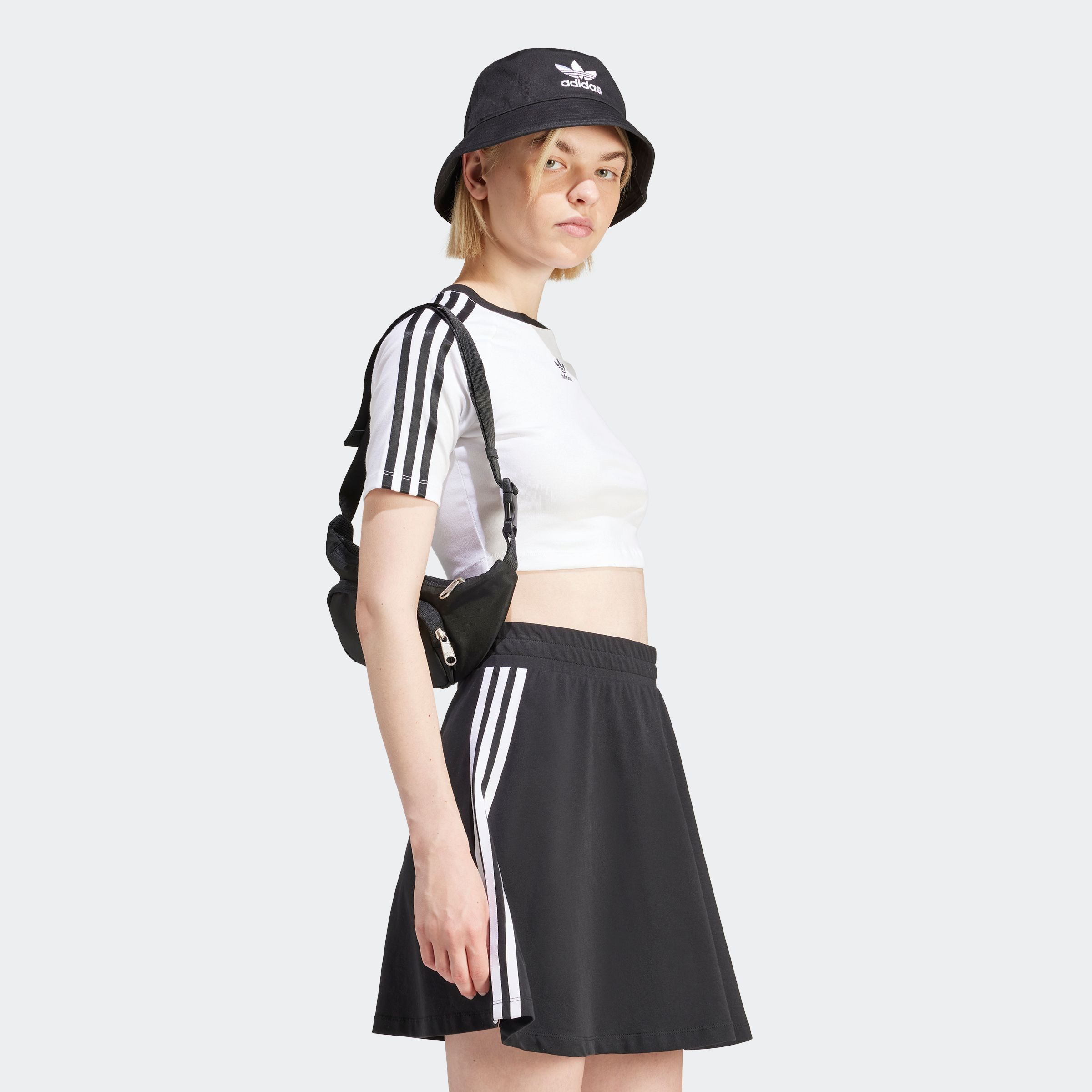 adidas Originals T-shirt 3 S BABY TEE Cropped drie-strepen shirt