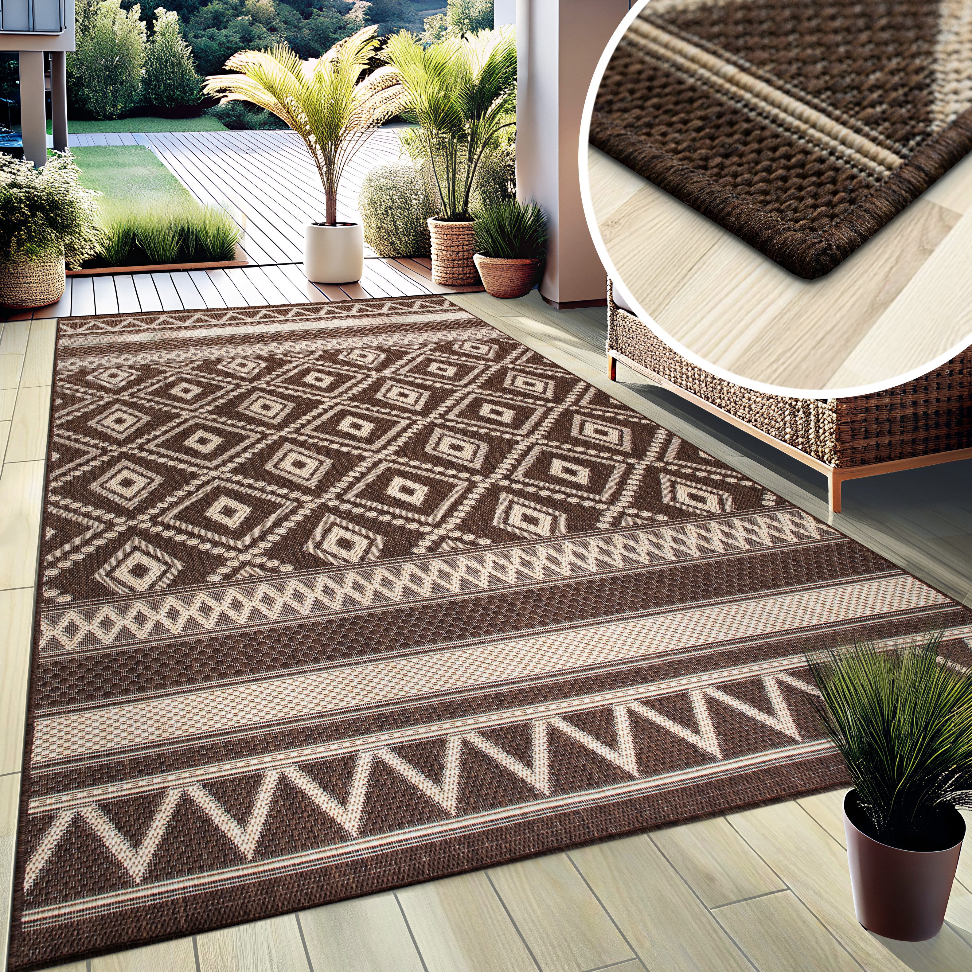 my home Vloerkleed Toronto is ook als loper verkrijgbaar Geschikt voor binnen en buiten, sisal-look, weerbestendig & uv-bestendig, boho