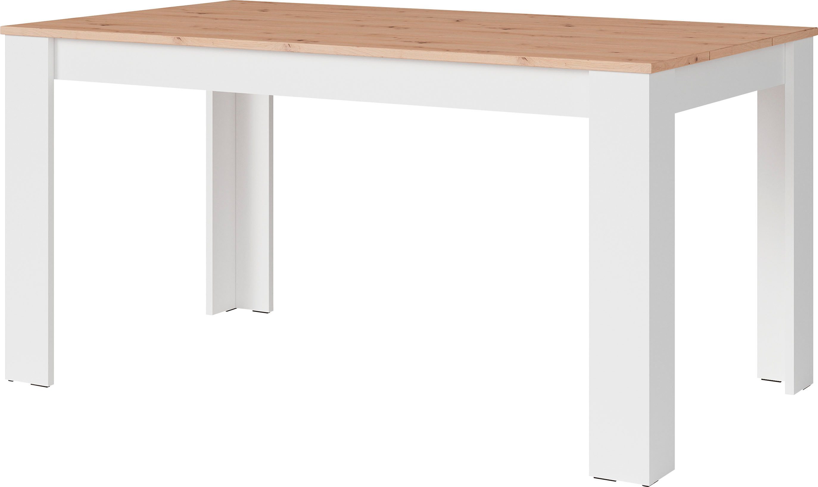 byLIVING Eettafel Nori Keukentafel in eikenlook, frame in antraciet of wit