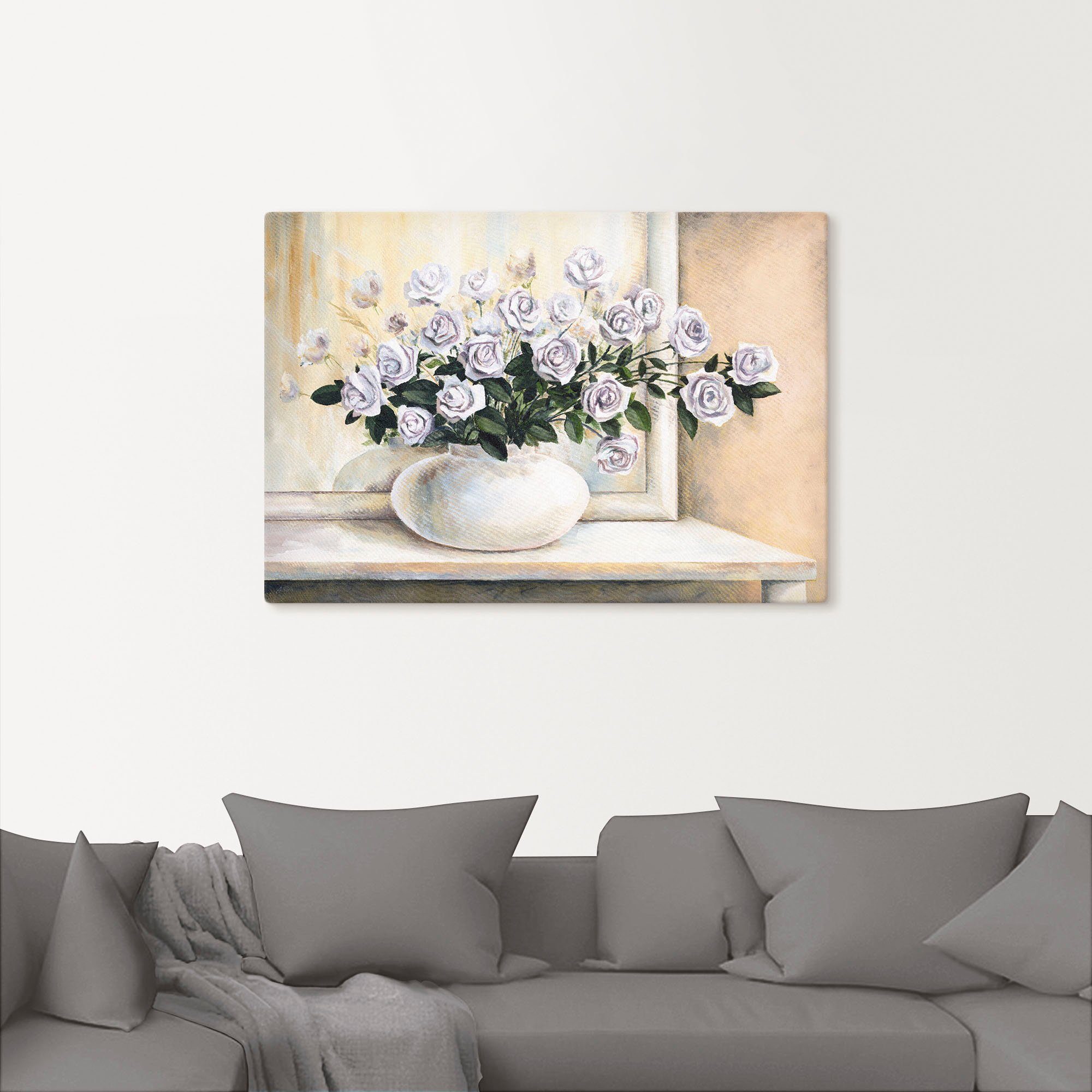 Artland Artprint op linnen Rozen op tafel II gespannen op een spieraam