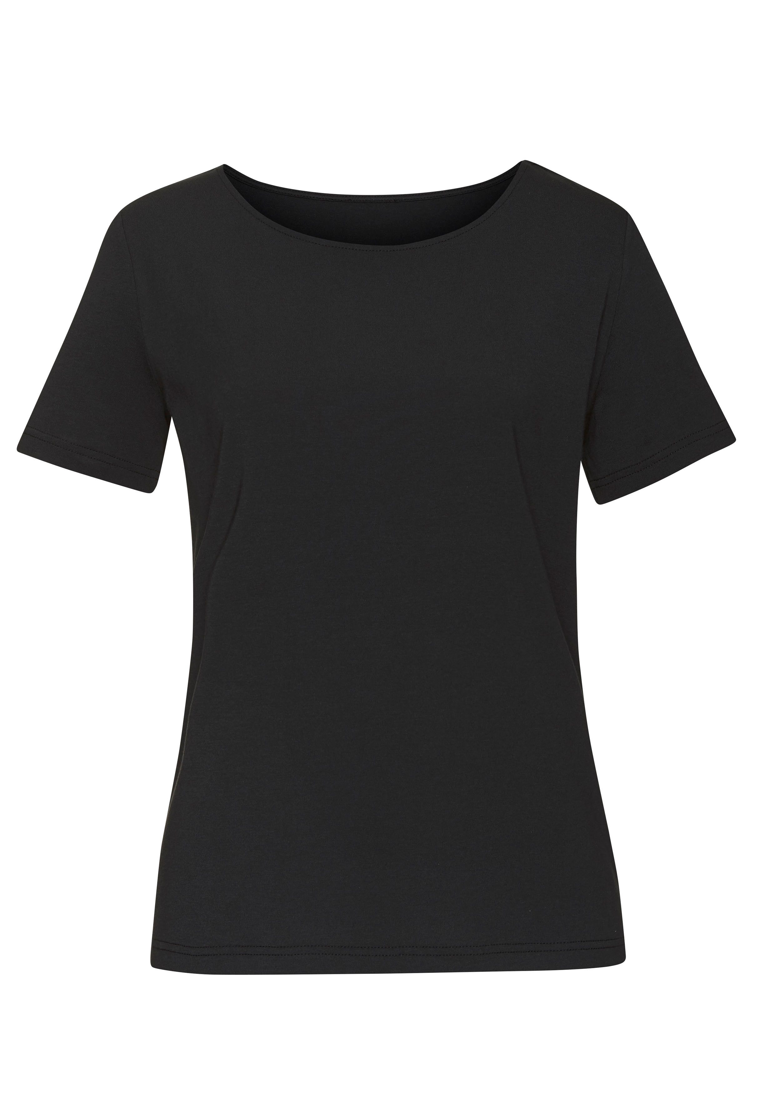 Lascana T-shirt Met ronde hals van elastische katoen-modal kwaliteit (Set van 2)