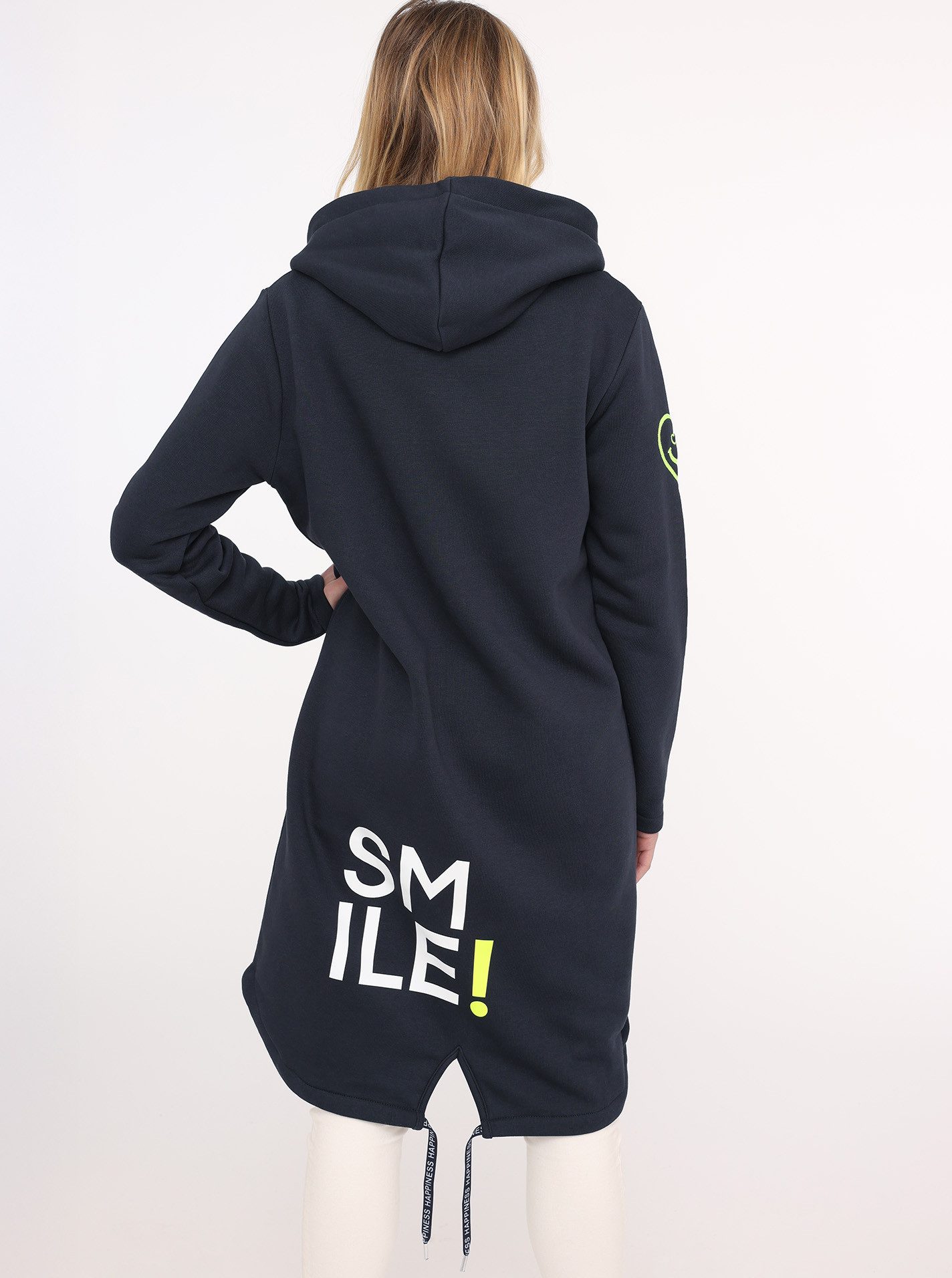 Zwillingsherz Jersey jas Alissa met capuchon en smile print