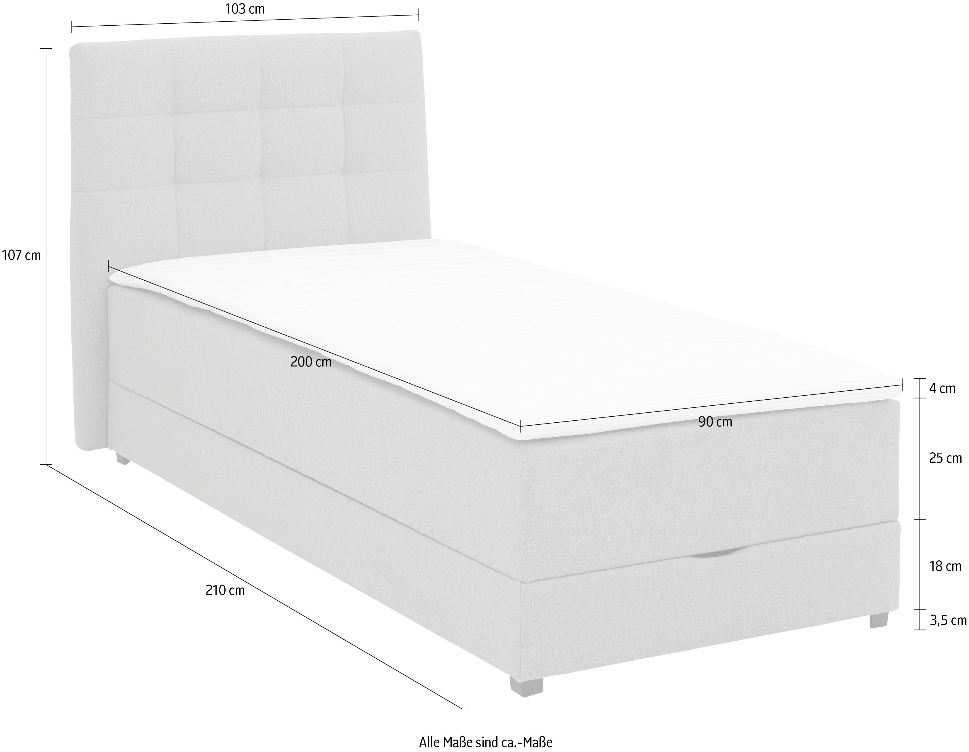 Lüttenhütt Boxspring Mieke incl. bedkist en topmatras, bekleding geïmpregneerd, 2 breedtes