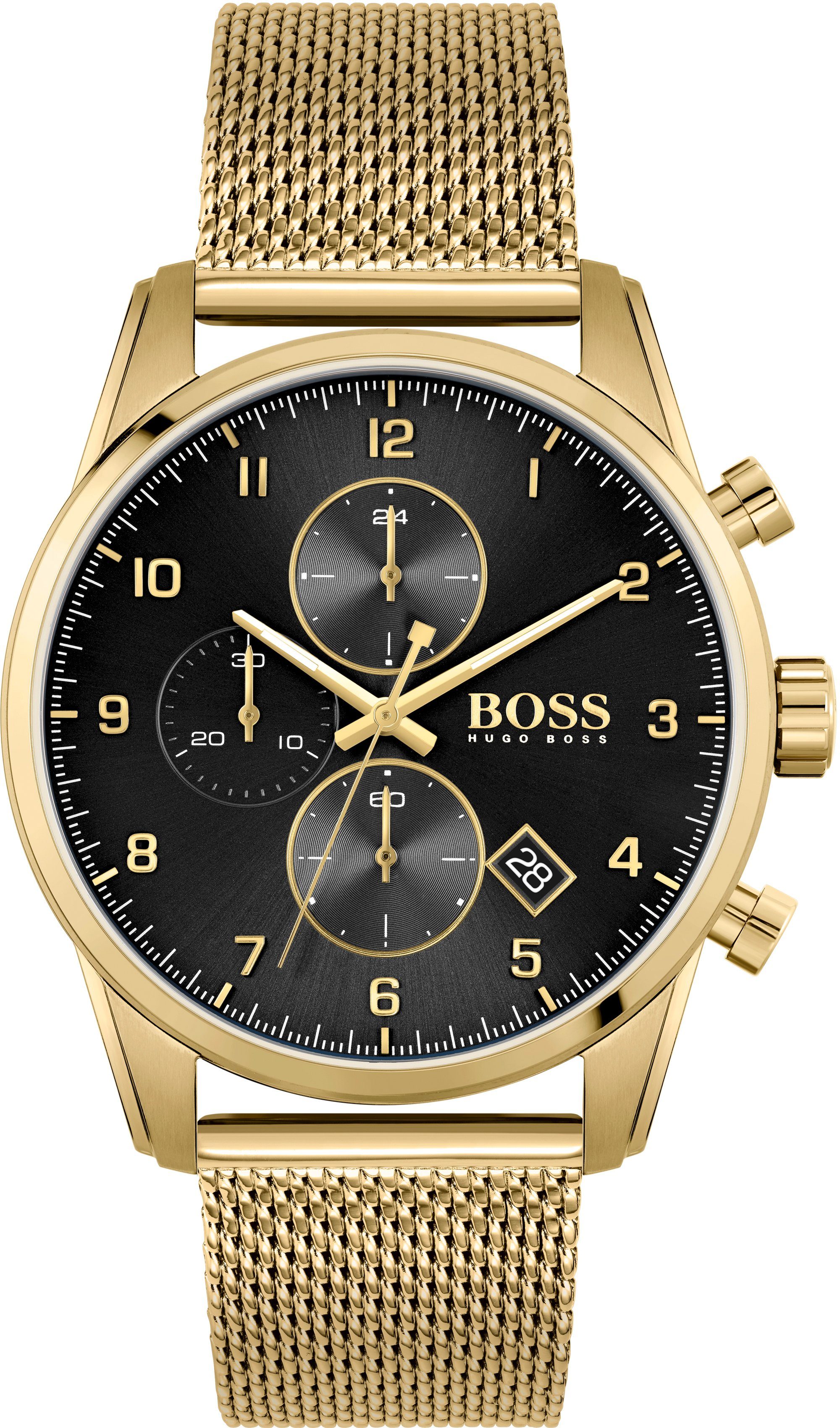 Boss Chronograaf SKYMASTER Quartzhorloge, herenhorloge, horloge, stopwatchfunctie, roestvrijstalen band