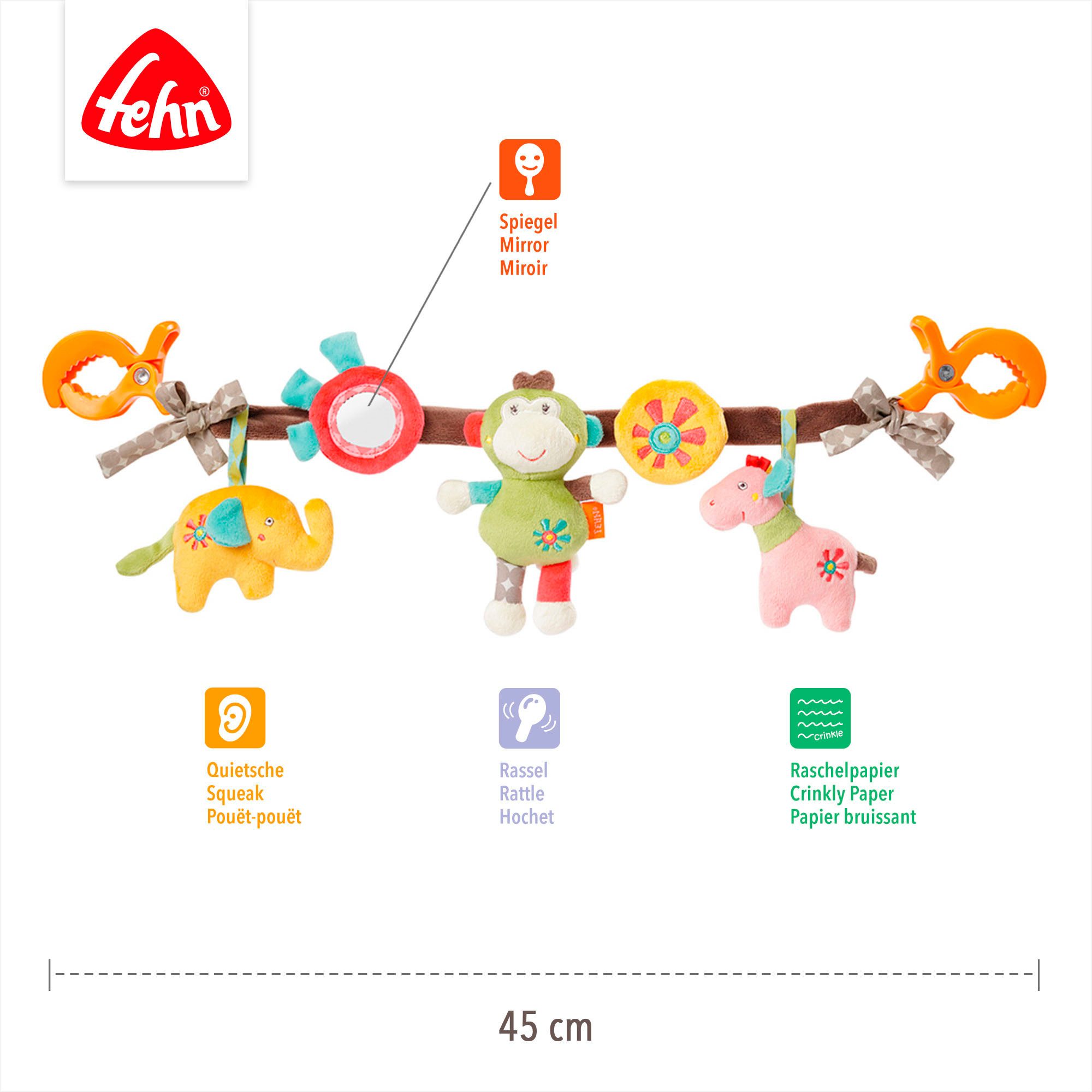 Fehn Kinderwagenketting Classic Stars, safari