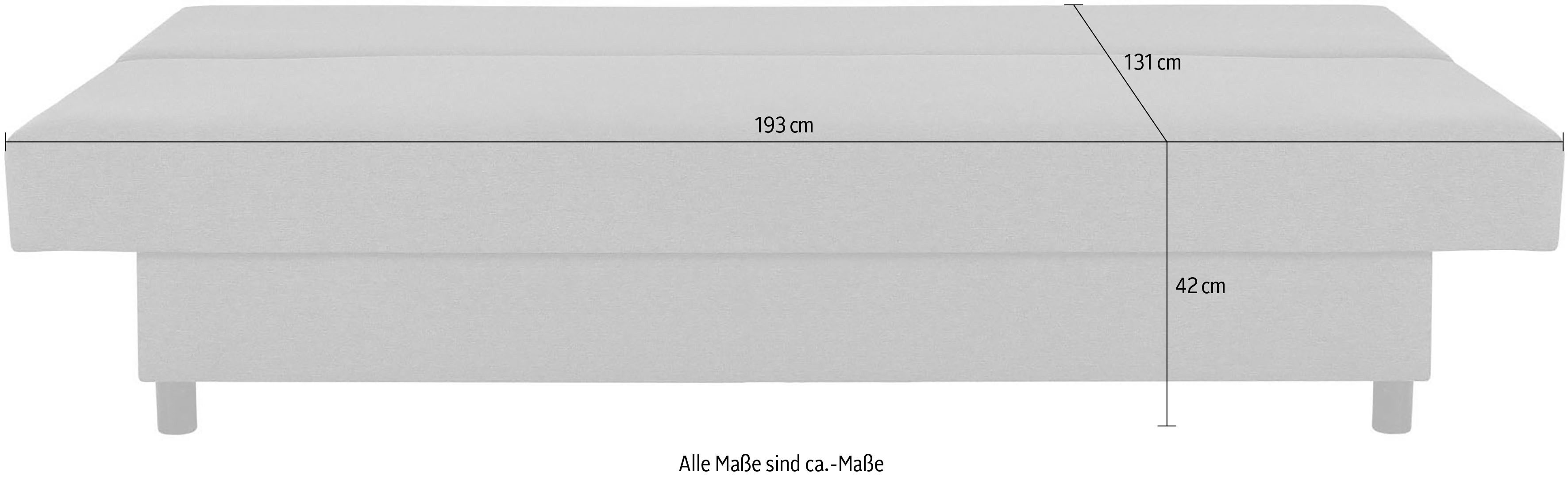 INOSIGN 3-zitsbank SAWYER slaapbank met bedlade en golfvering onderhoudsvriendelijke bekleding: velvet & structuur, b/d/h 193/86/83,5 cm