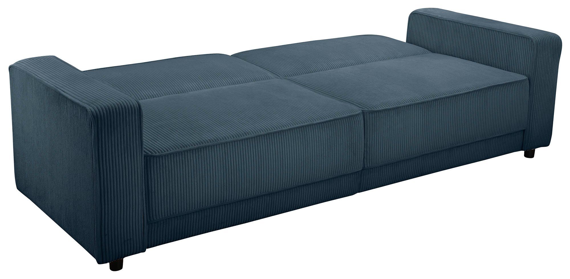 Dorel Home 3-zitsbank Allie slaapbank 225 cm Slaapbank functie (108/190cm), trendy ribfluweel of onderhoudsvriendelijk velours