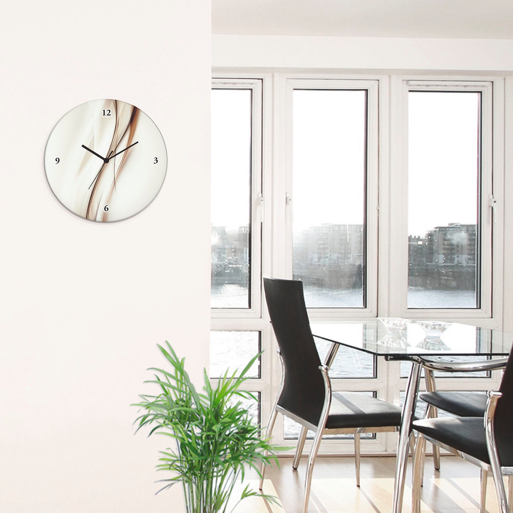 Artland Wandklok Bruin Abstract optioneel verkrijgbaar met kwarts- of radiografisch uurwerk, geruisloos zonder tikkend geluid