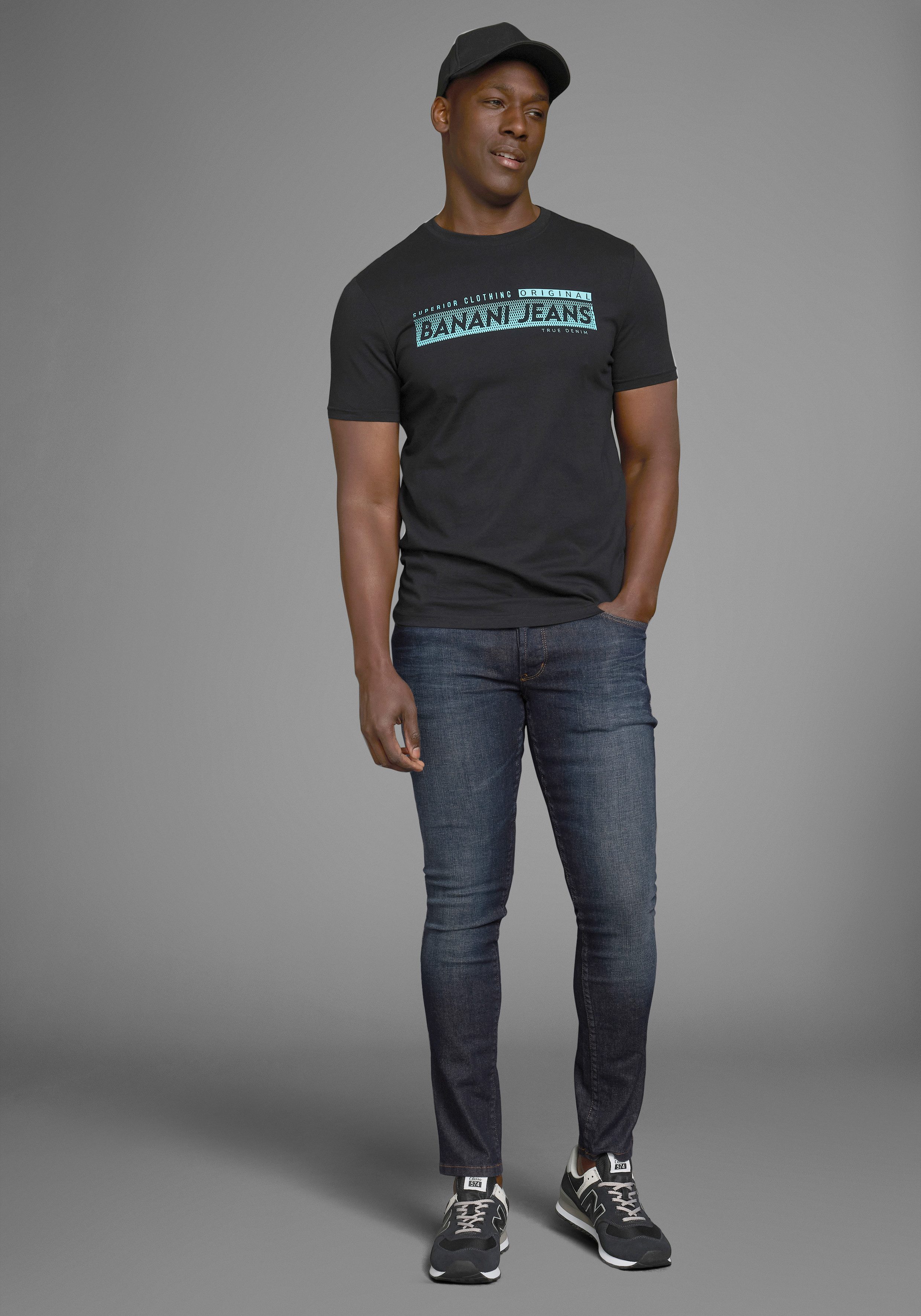 Bruno Banani Slim fit jeans Jimmy (stretch) smalle pijp, lage taillehoogte, met knoopsluiting