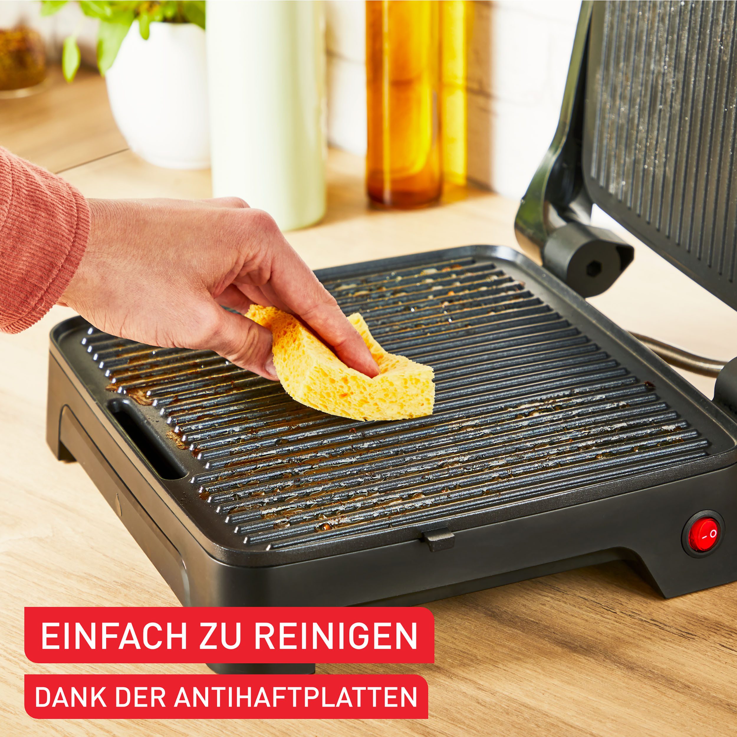 Tefal Contactgrill Inicio Classic, 2-in-1 Panini/Grill, antihaftbeschichtete Platten